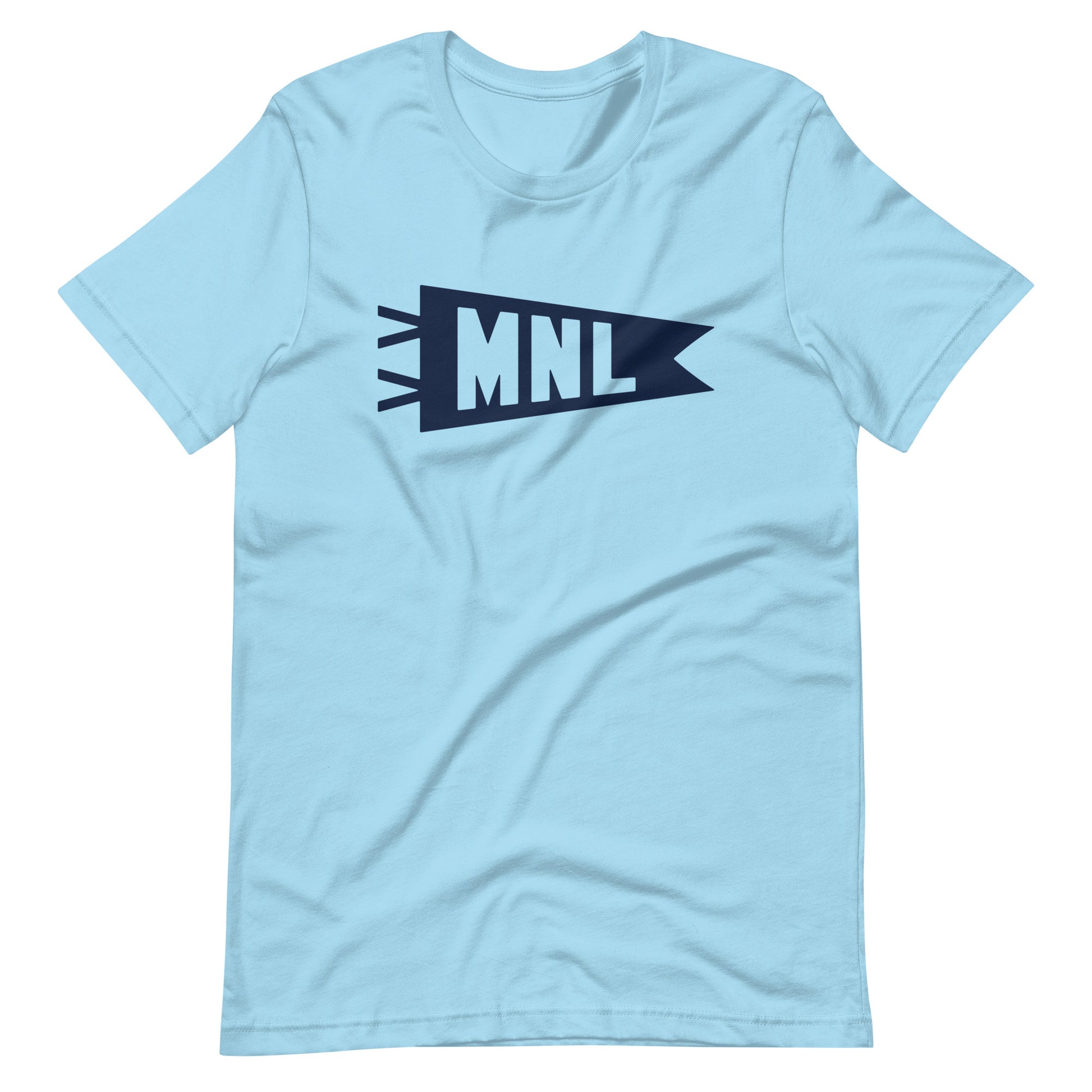 MNL Manila Unisex T-Shirt • Banner Design in Navy Blue • YHM Designs - Image 10