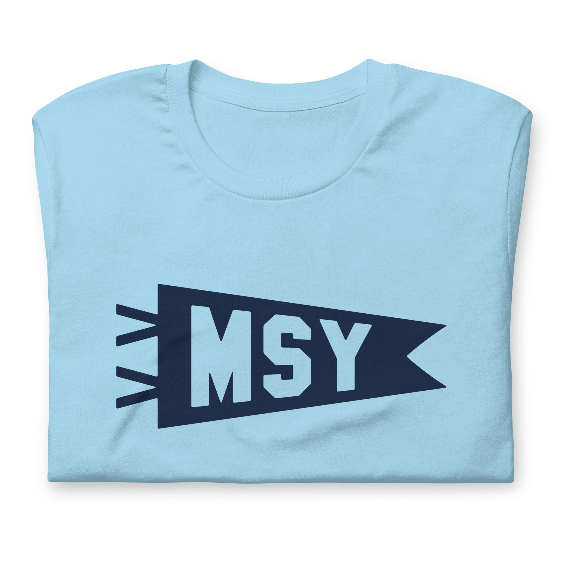 Airport Code T-Shirt - Navy Blue Graphic • MSY New Orleans • YHM Designs - Image 06