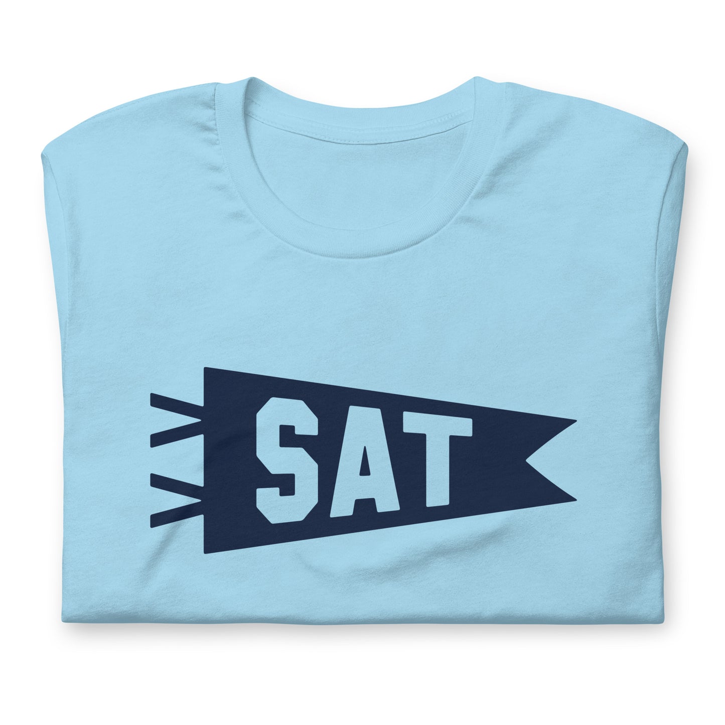 Airport Code T-Shirt - Navy Blue Graphic • SAT San Antonio • YHM Designs - Image 06
