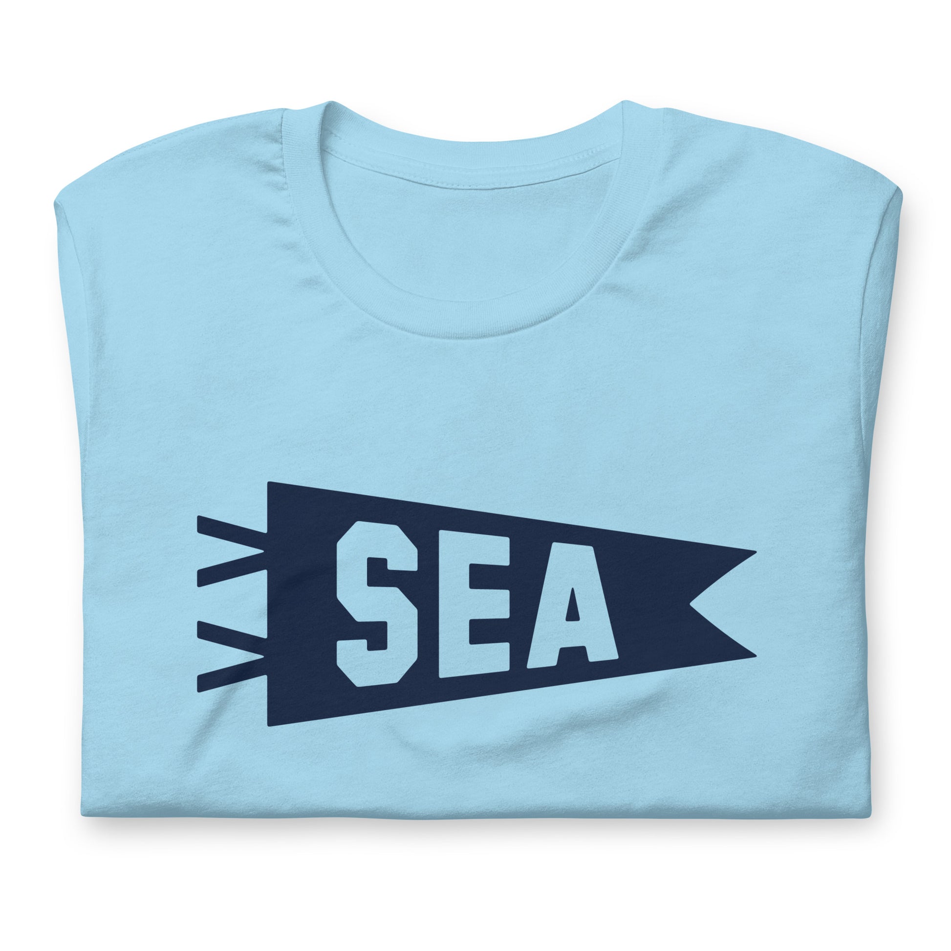 Airport Code T-Shirt - Navy Blue Graphic • SEA Seattle • YHM Designs - Image 06