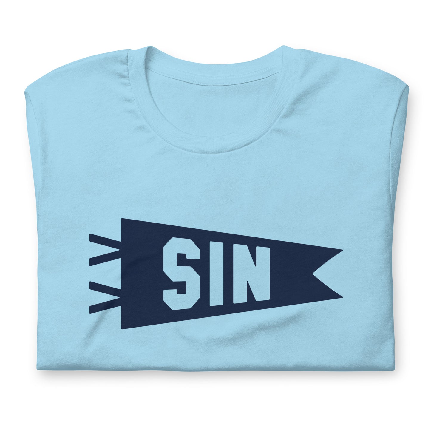 Airport Code T-Shirt - Navy Blue Graphic • SIN Singapore • YHM Designs - Image 06