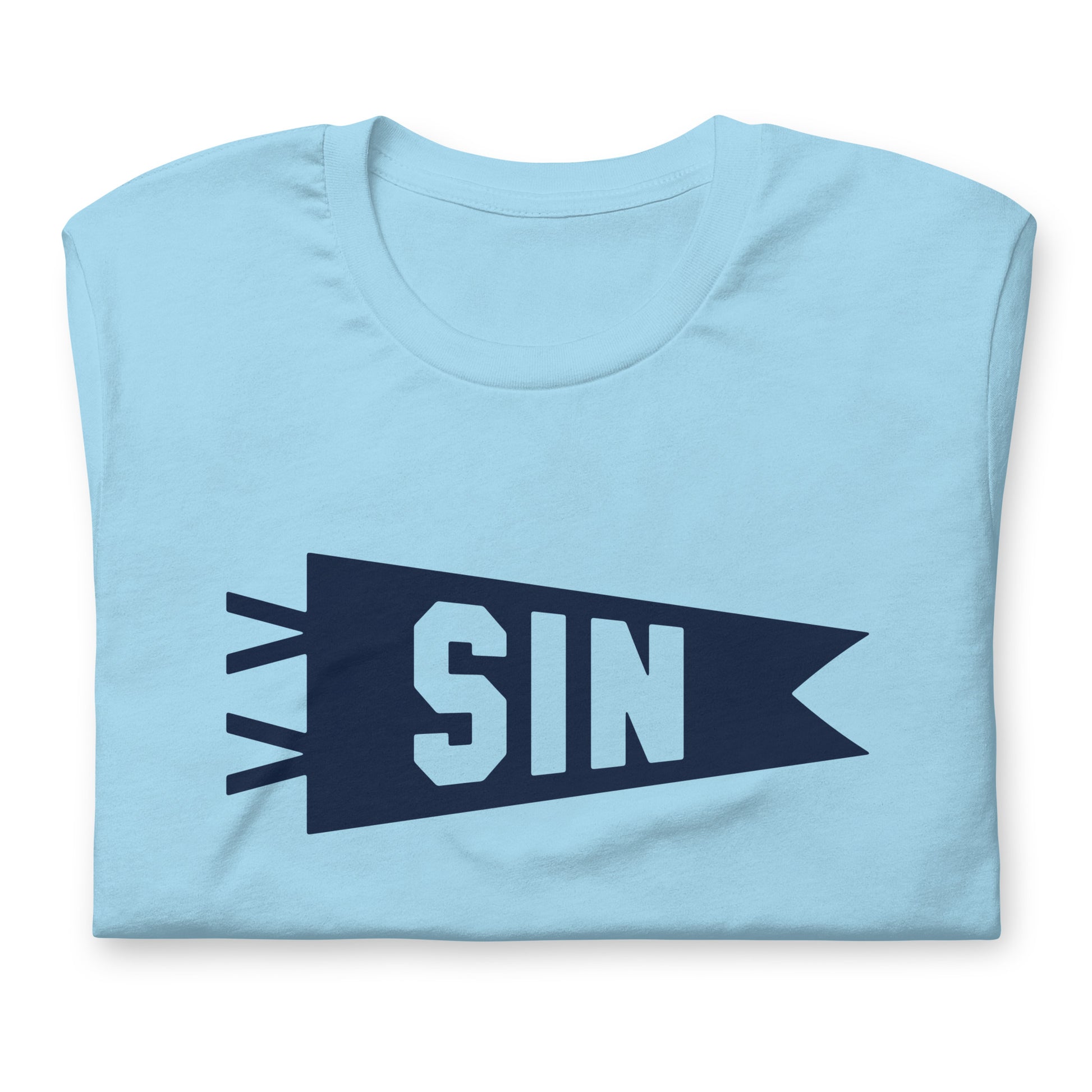 Airport Code T-Shirt - Navy Blue Graphic • SIN Singapore • YHM Designs - Image 06