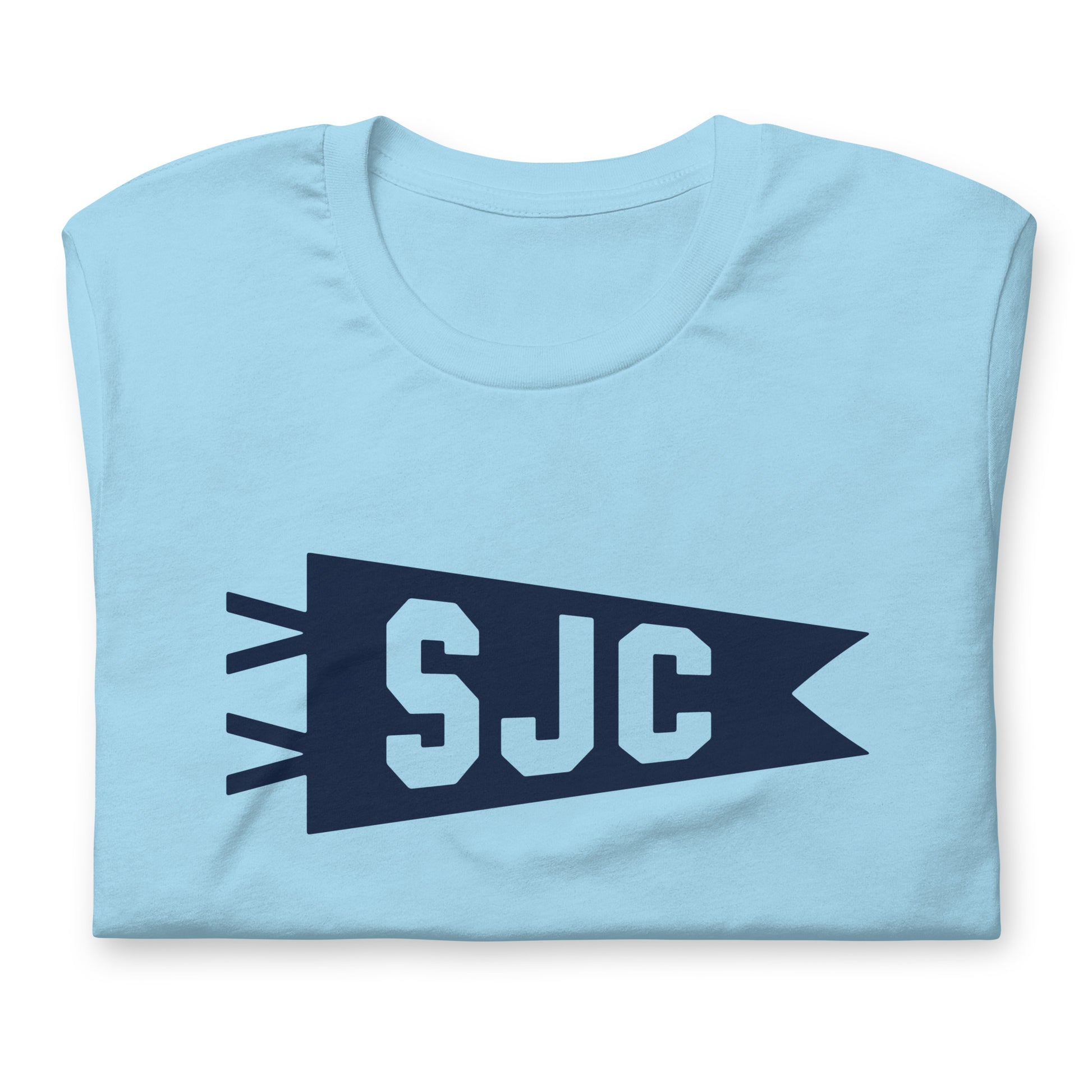Airport Code T-Shirt - Navy Blue Graphic • SJC San Jose • YHM Designs - Image 06