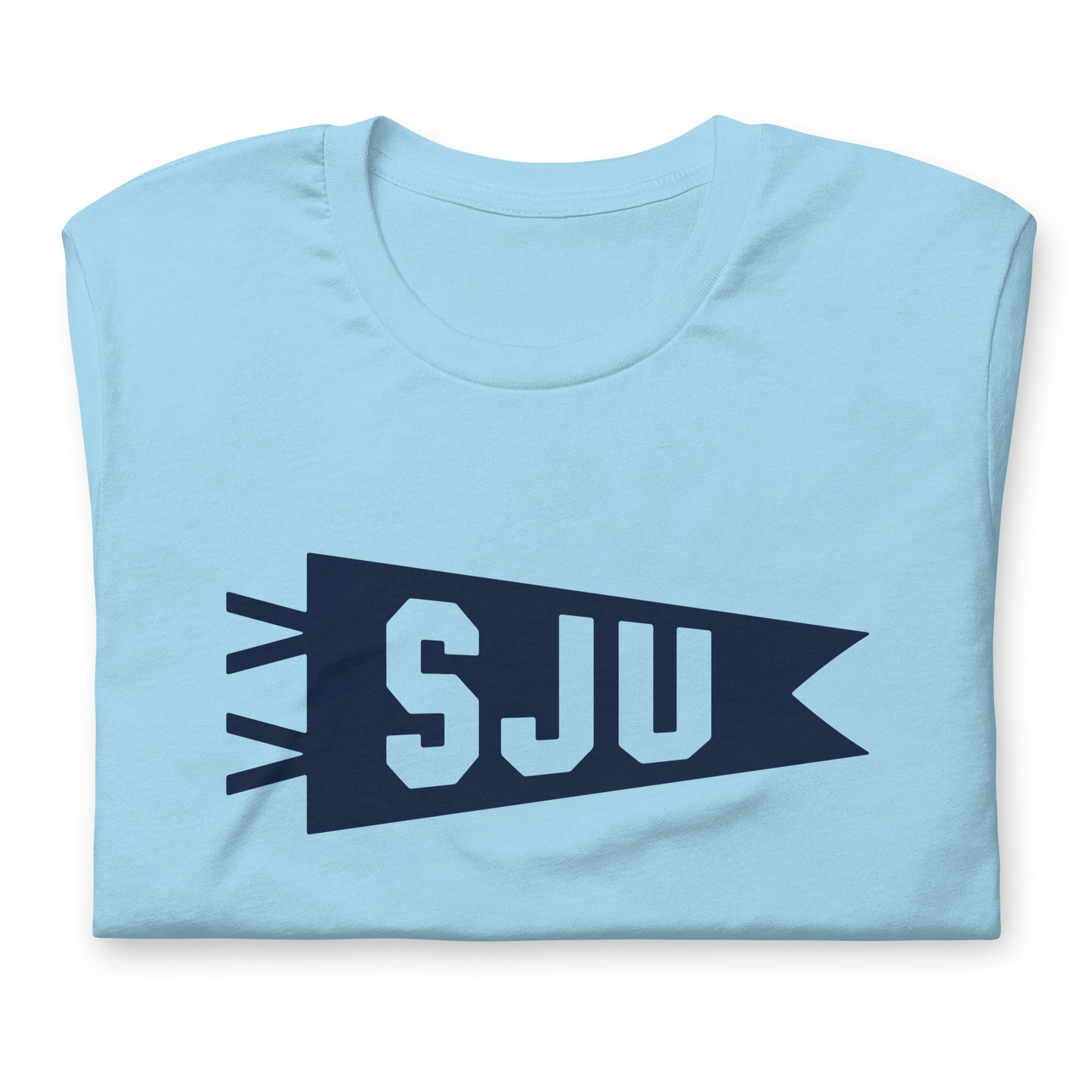 Airport Code T-Shirt - Navy Blue Graphic • SJU San Juan • YHM Designs - Image 06