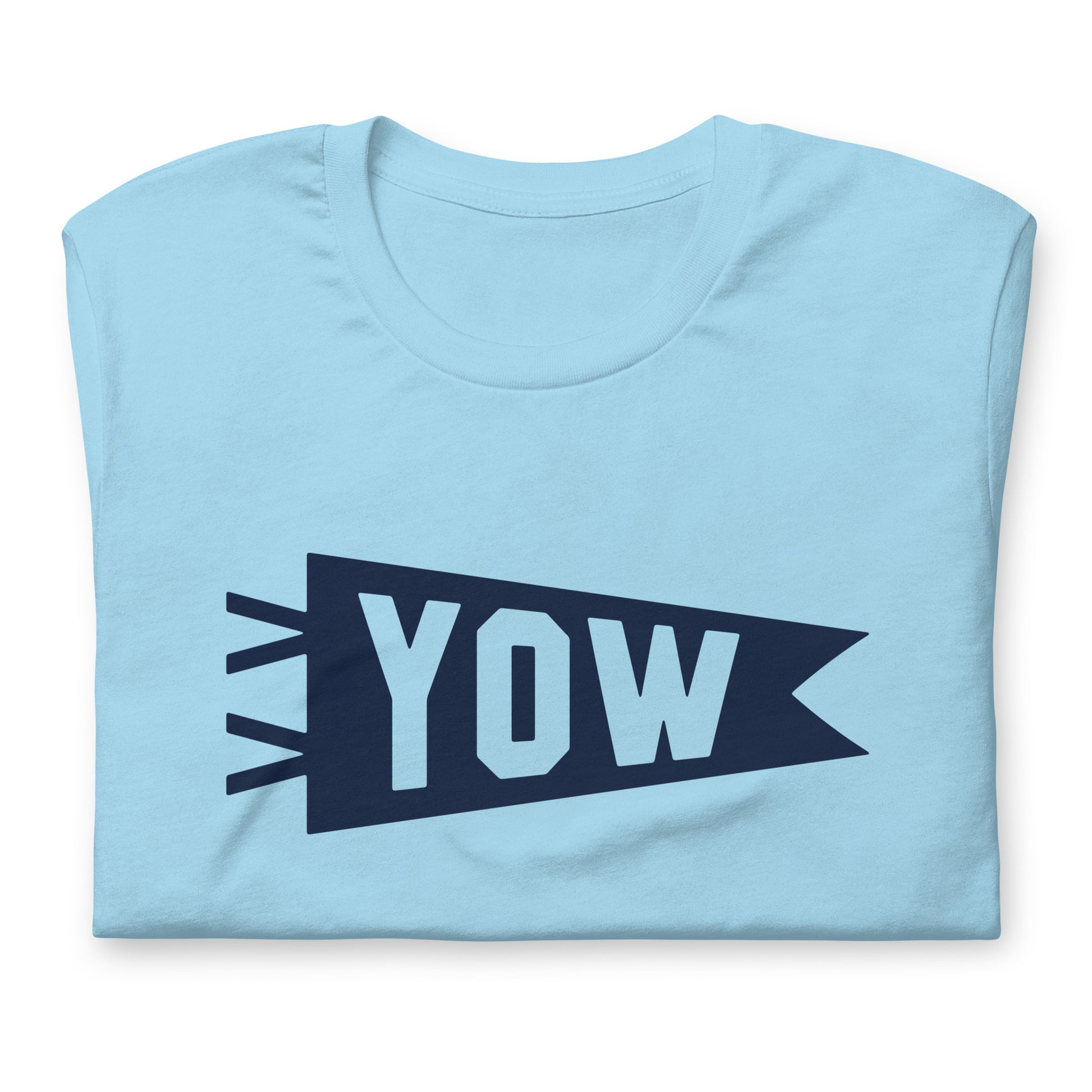 YOW Ottawa Unisex T-Shirt • Banner Design in Navy Blue • YHM Designs - Image 06