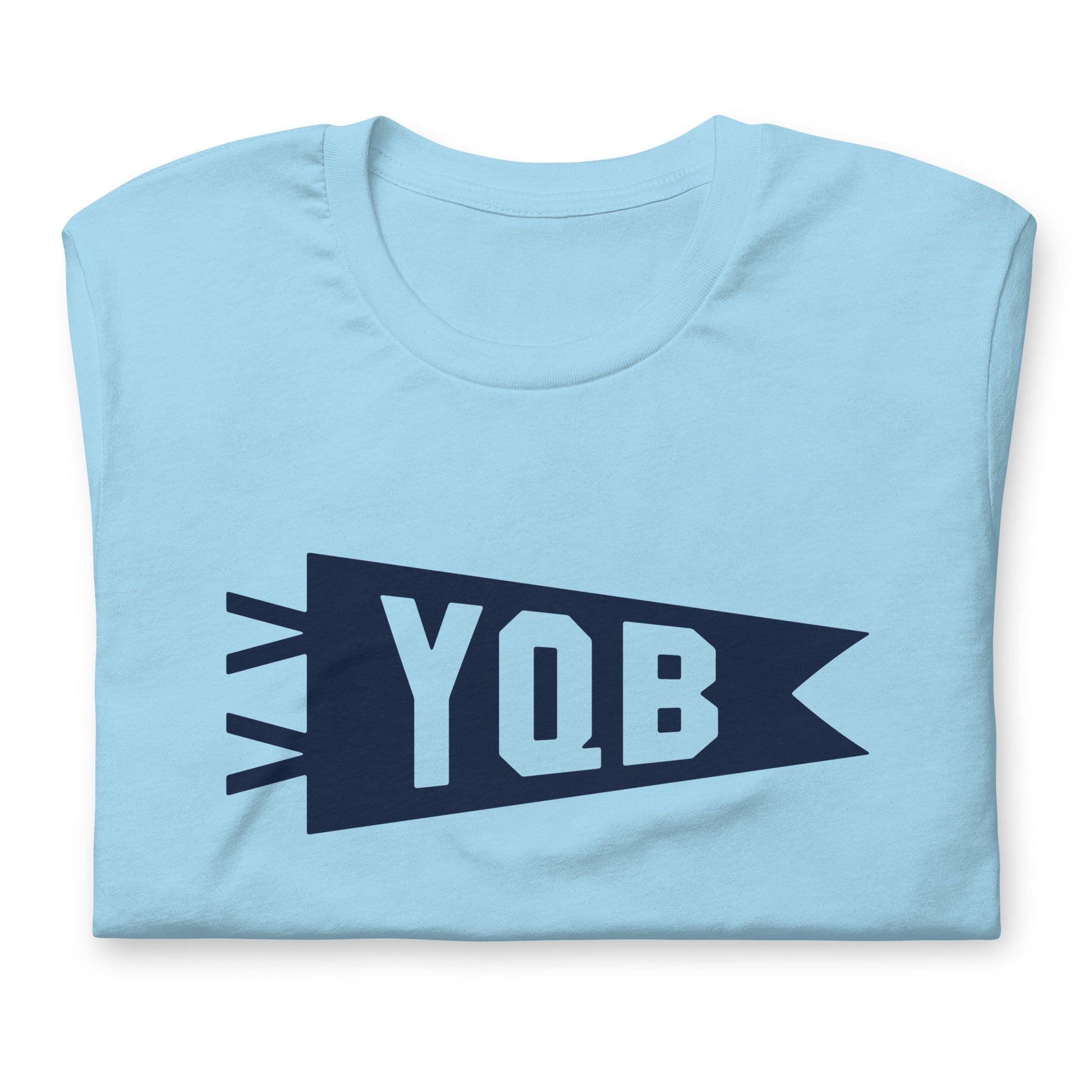 Airport Code T-Shirt - Navy Blue Graphic • YQB Quebec City • YHM Designs - Image 06
