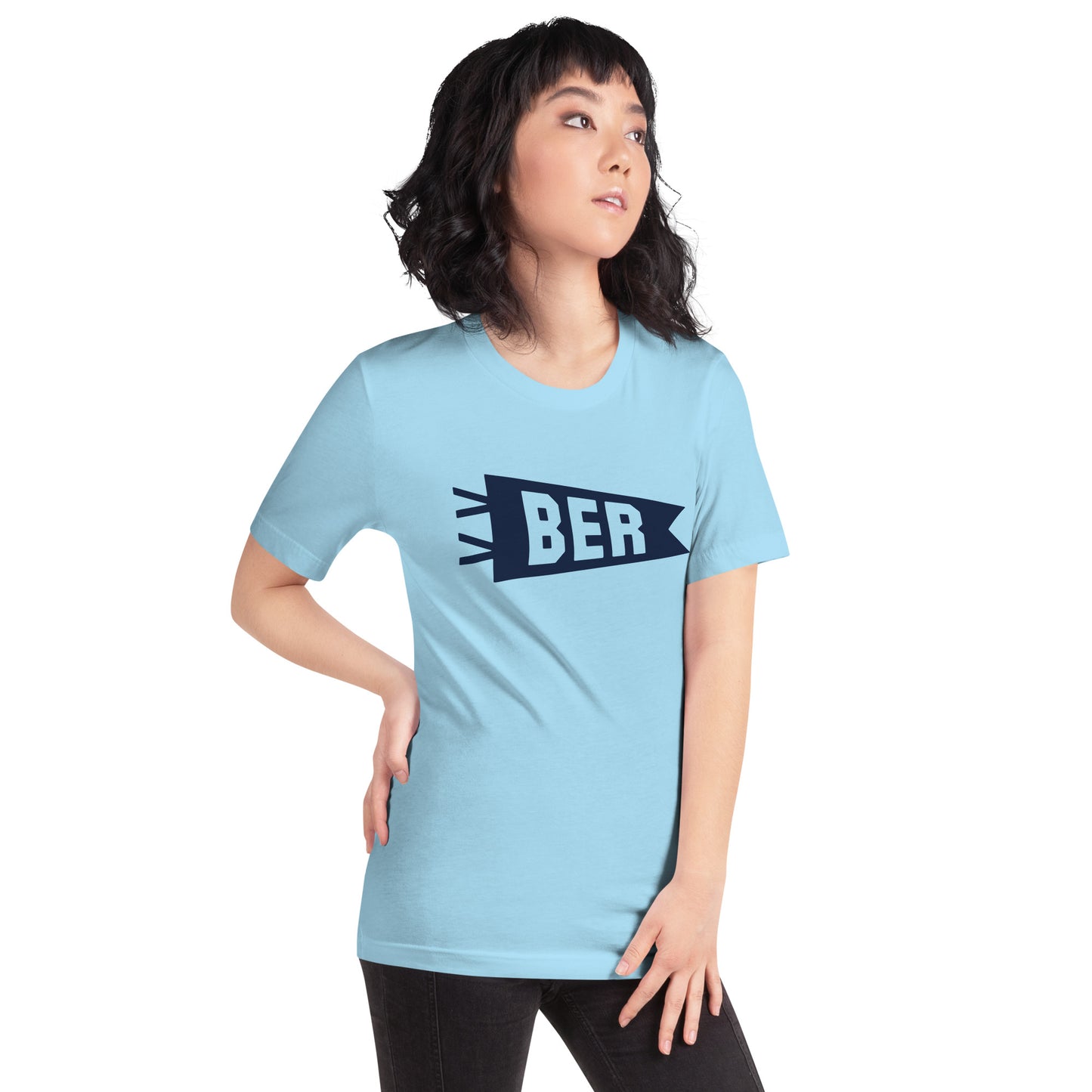 Airport Code T-Shirt - Navy Blue Graphic • BER Berlin • YHM Designs - Image 07