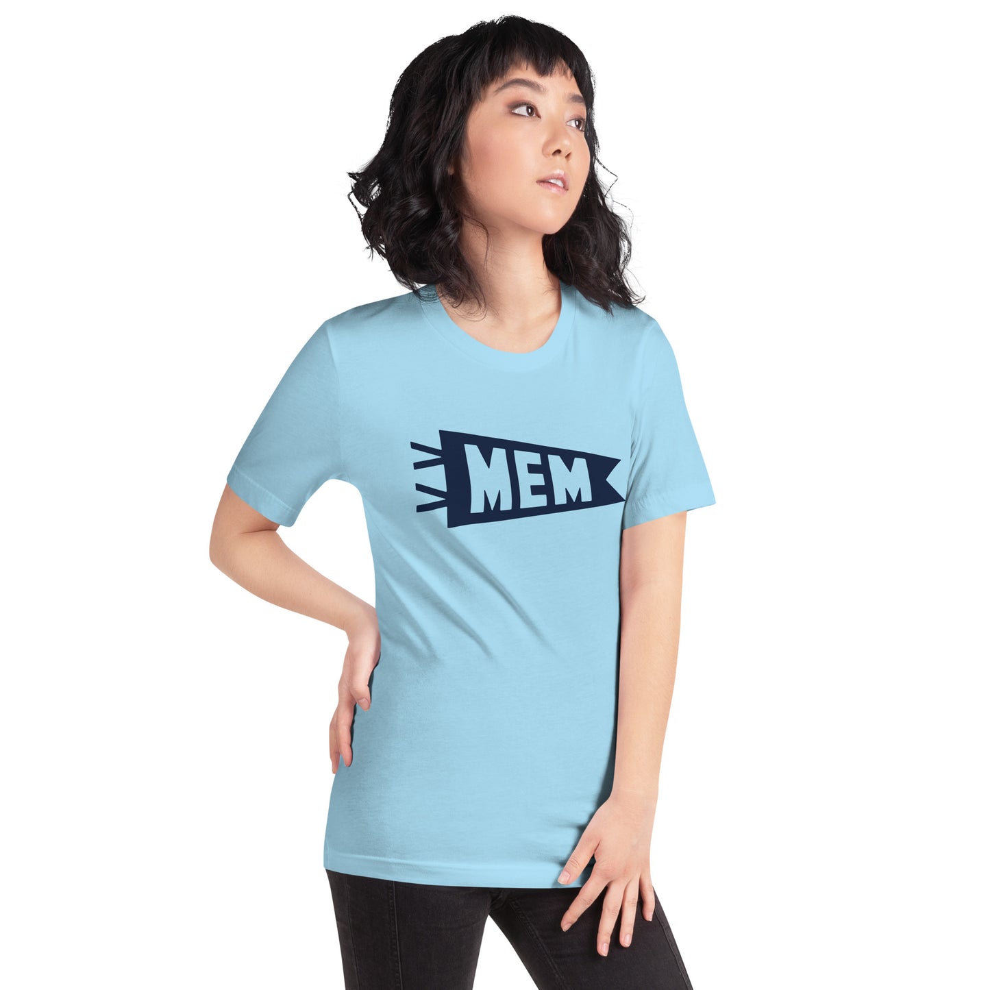 Airport Code T-Shirt - Navy Blue Graphic • MEM Memphis • YHM Designs - Image 07