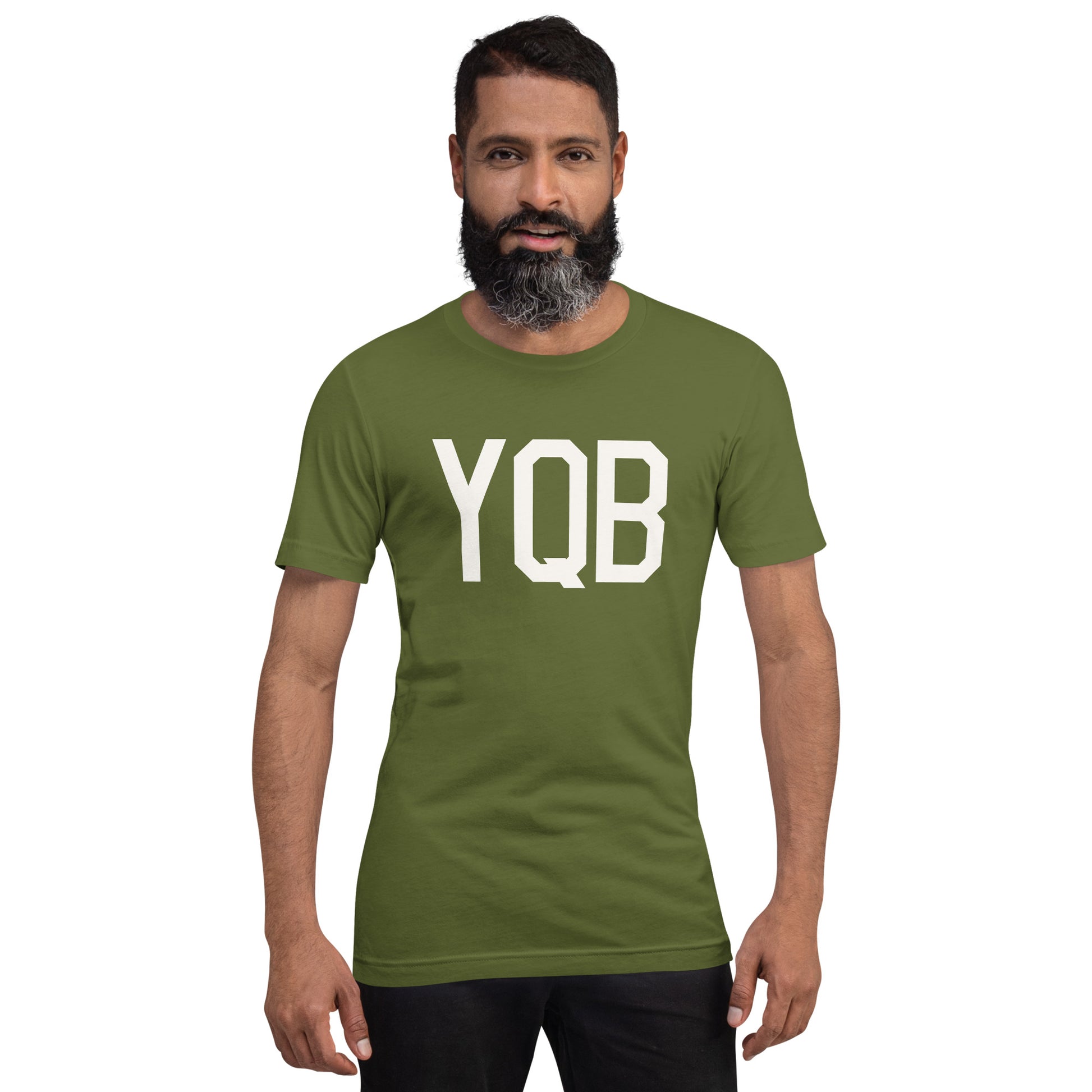 Airport Code T-Shirt - White Graphic • YQB Quebec City • YHM Designs - Image 08