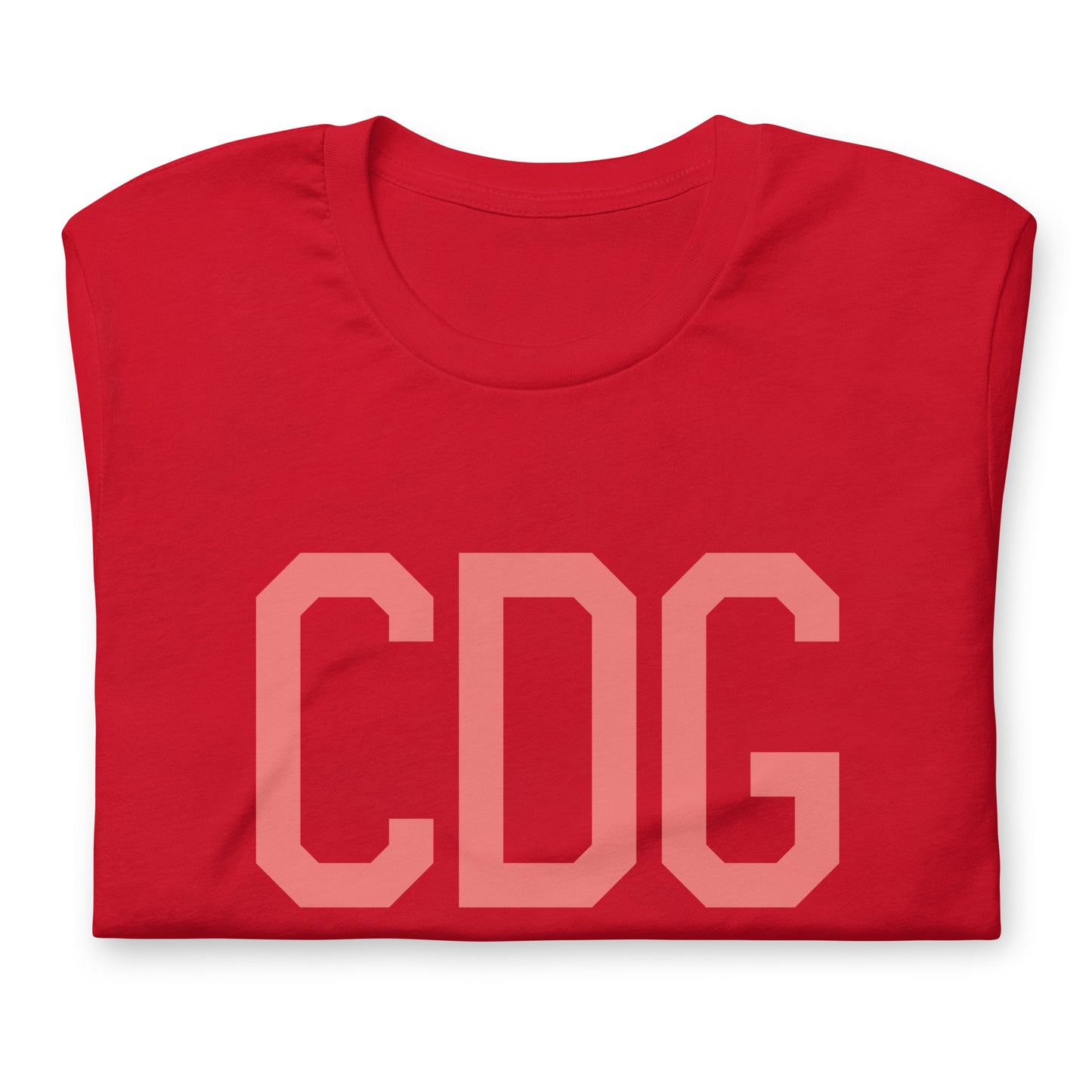 CDG Paris Unisex T-Shirt • Air Force Lettering in Salmon Pink • YHM Designs - Image 05