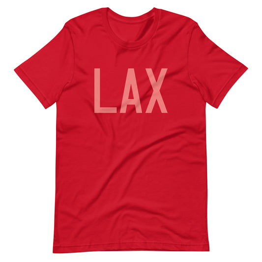 Aviation Enthusiast Unisex Tee - Pink Graphic • LAX Los Angeles • YHM Designs - Image 01
