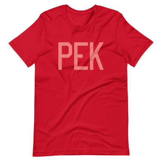 Aviation Enthusiast Unisex Tee - Pink Graphic • PEK Beijing • YHM Designs - Image 01