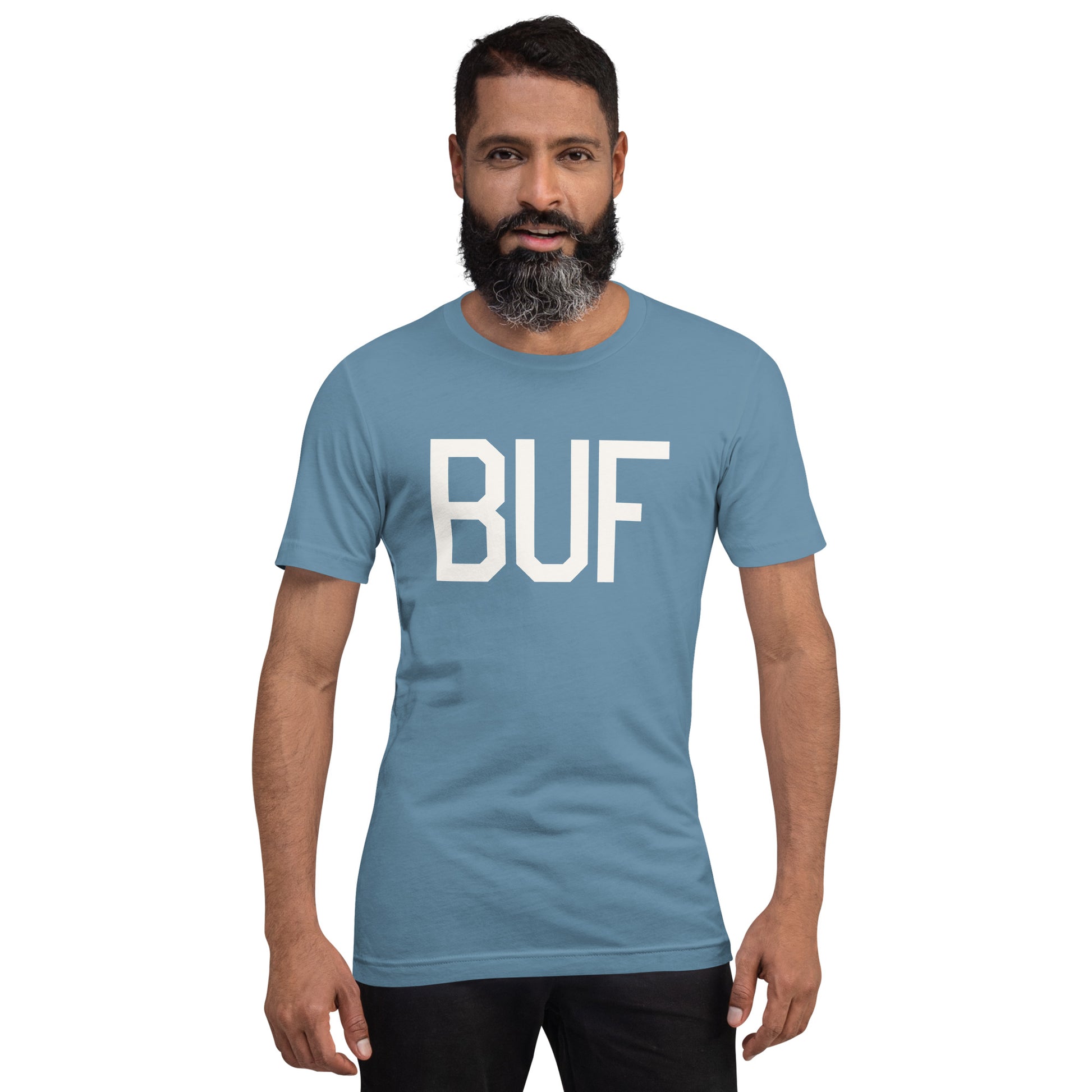 Airport Code T-Shirt - White Graphic • BUF Buffalo • YHM Designs - Image 09
