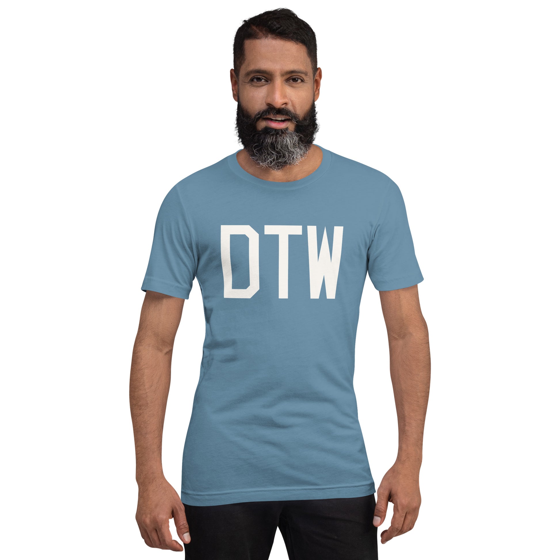 Airport Code T-Shirt - White Graphic • DTW Detroit • YHM Designs - Image 09