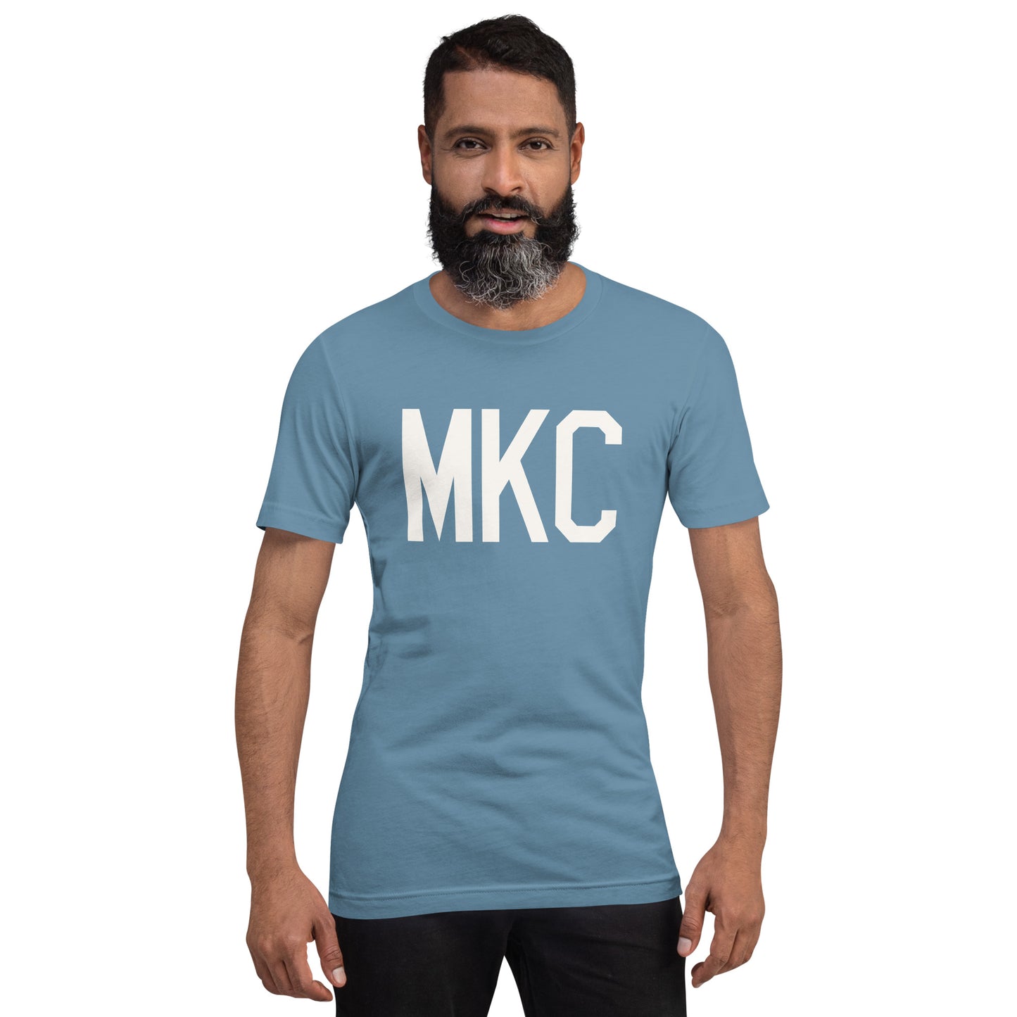 Airport Code T-Shirt - White Graphic • MKC Kansas City • YHM Designs - Image 09