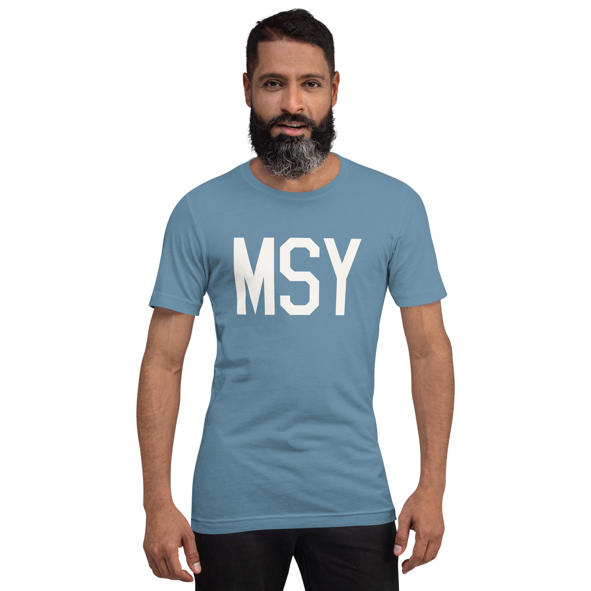 Airport Code T-Shirt - White Graphic • MSY New Orleans • YHM Designs - Image 09