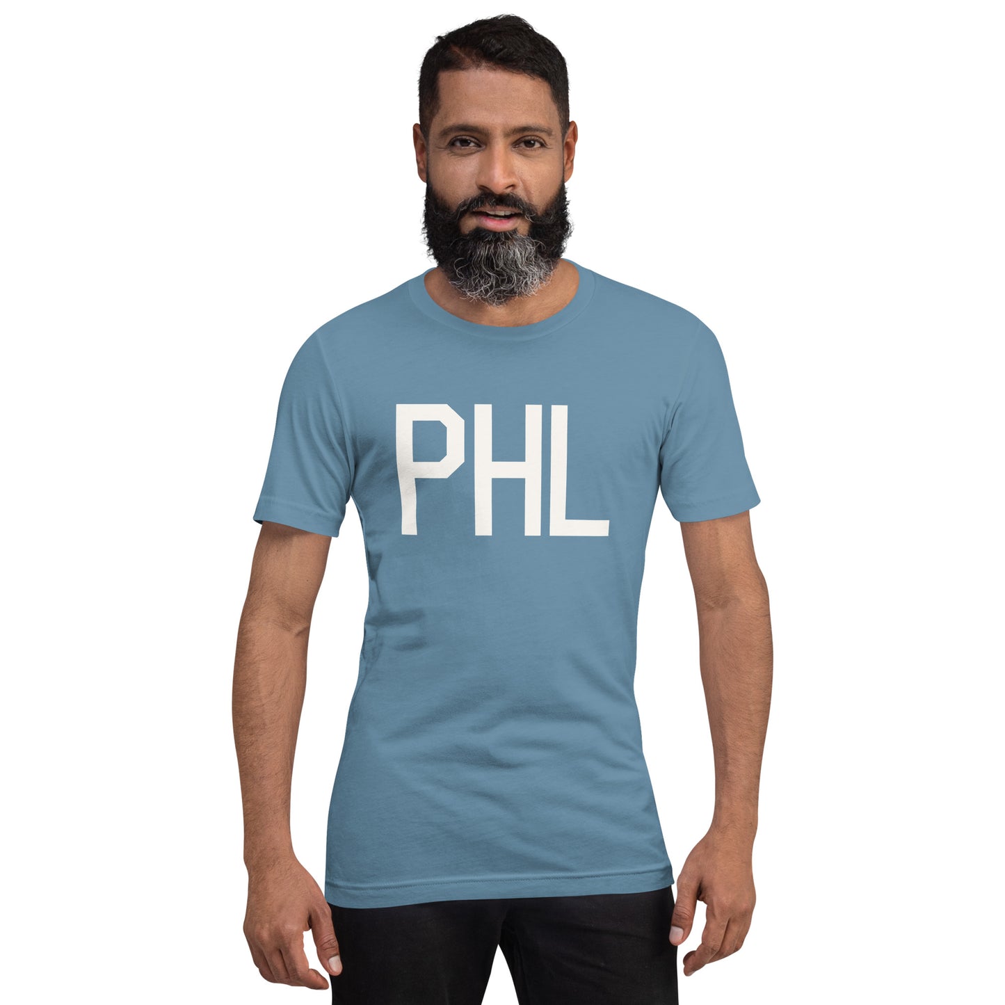 Airport Code T-Shirt - White Graphic • PHL Philadelphia • YHM Designs - Image 09