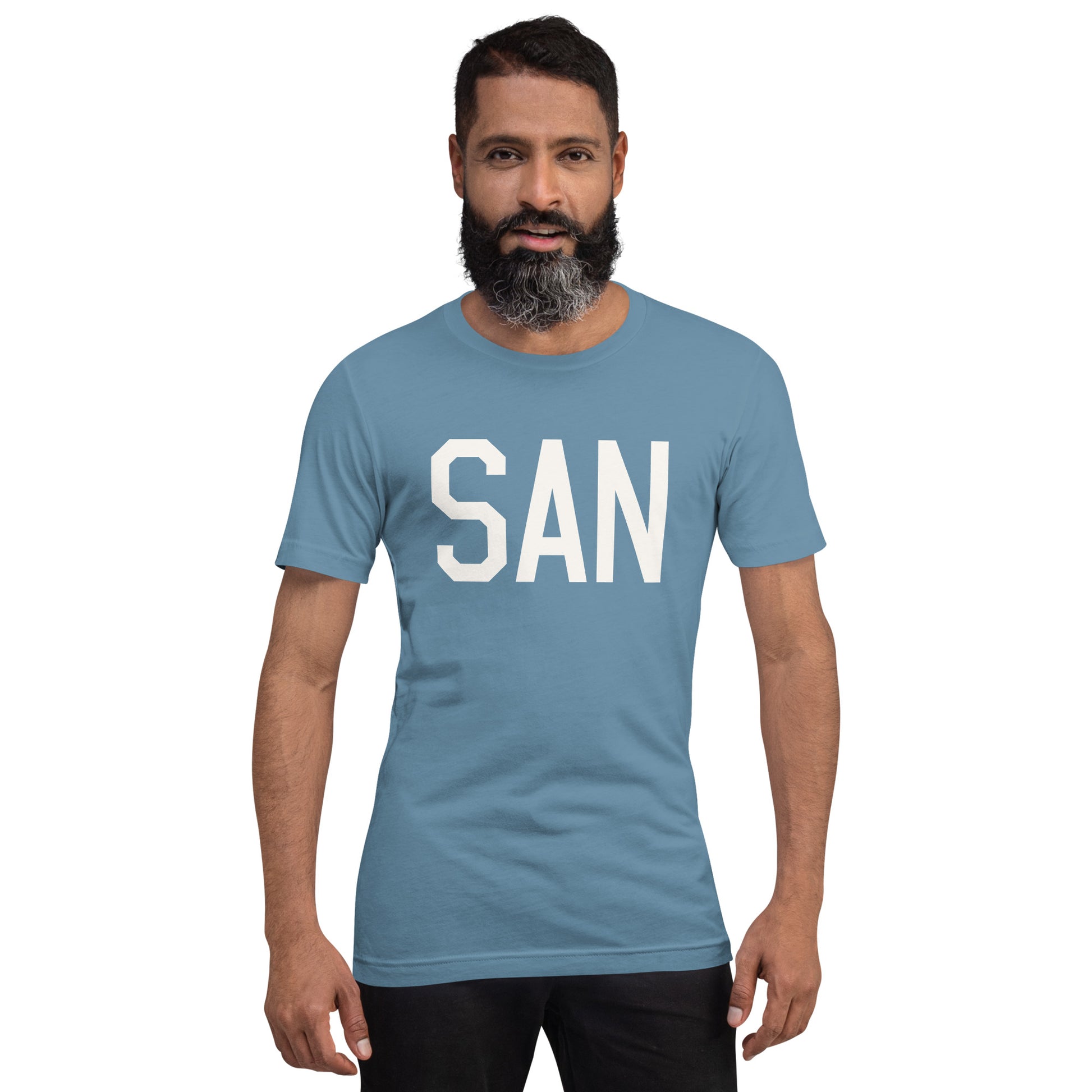 Airport Code T-Shirt - White Graphic • SAN San Diego • YHM Designs - Image 09