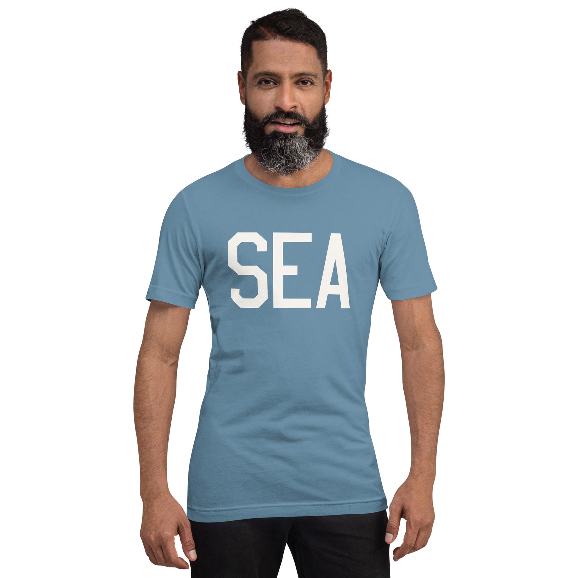 Airport Code T-Shirt - White Graphic • SEA Seattle • YHM Designs - Image 09