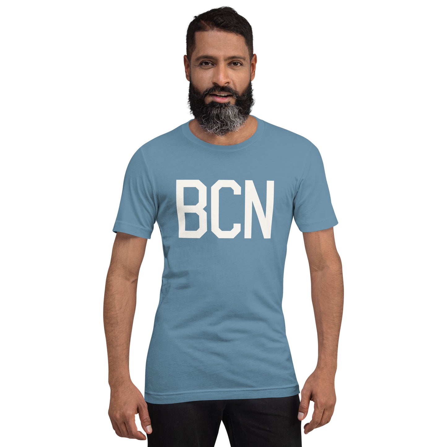 Airport Code T-Shirt - White Graphic • BCN Barcelona • YHM Designs - Image 09