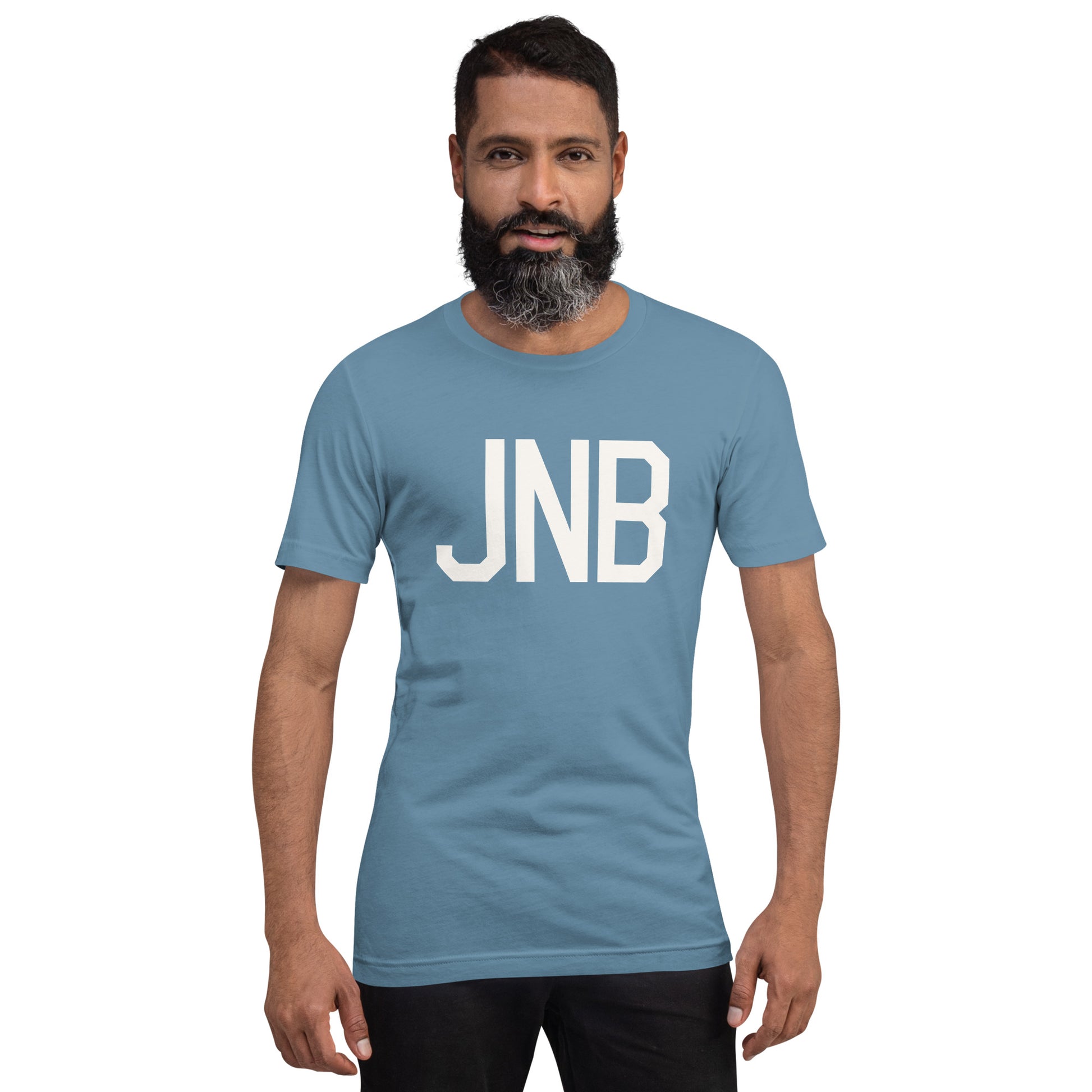 Airport Code T-Shirt - White Graphic • JNB Johannesburg • YHM Designs - Image 09