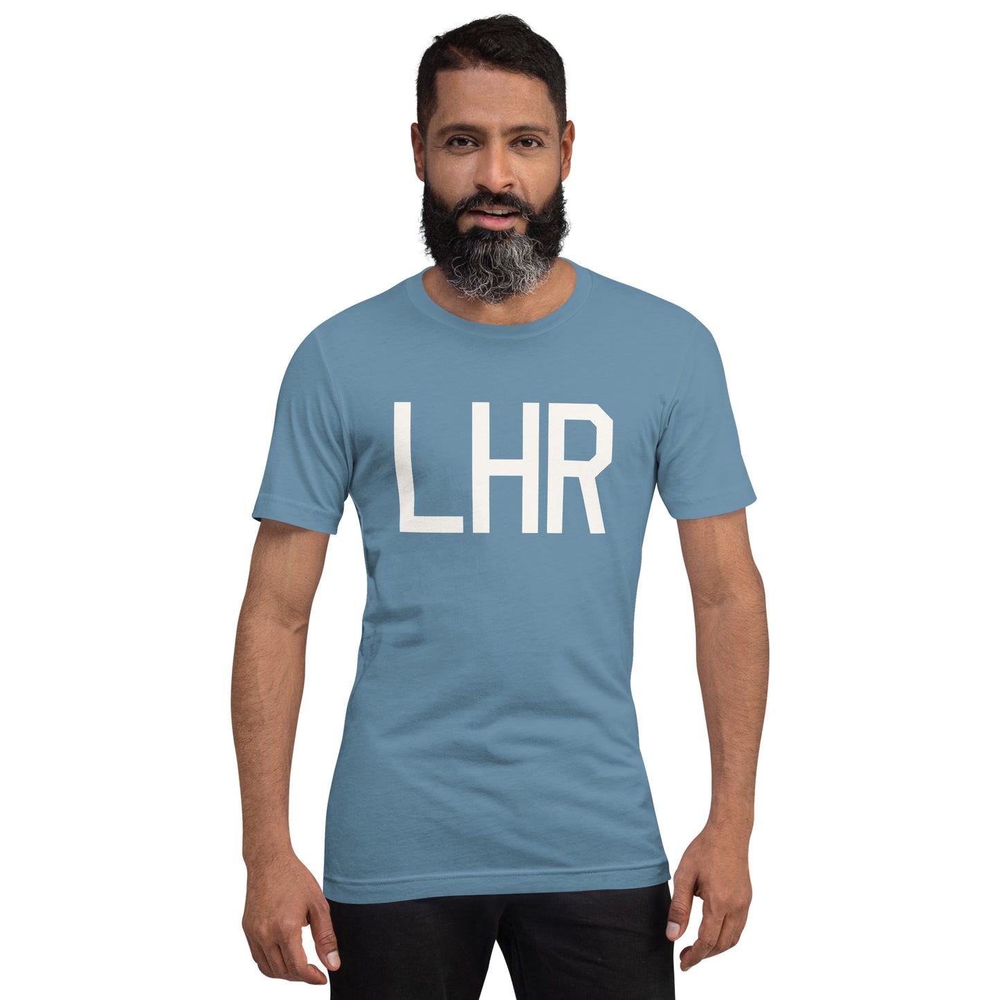 Airport Code T-Shirt - White Graphic • LHR London • YHM Designs - Image 09
