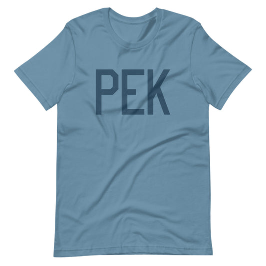 Aviation Lover Unisex T-Shirt - Blue Graphic • PEK Beijing • YHM Designs - Image 01