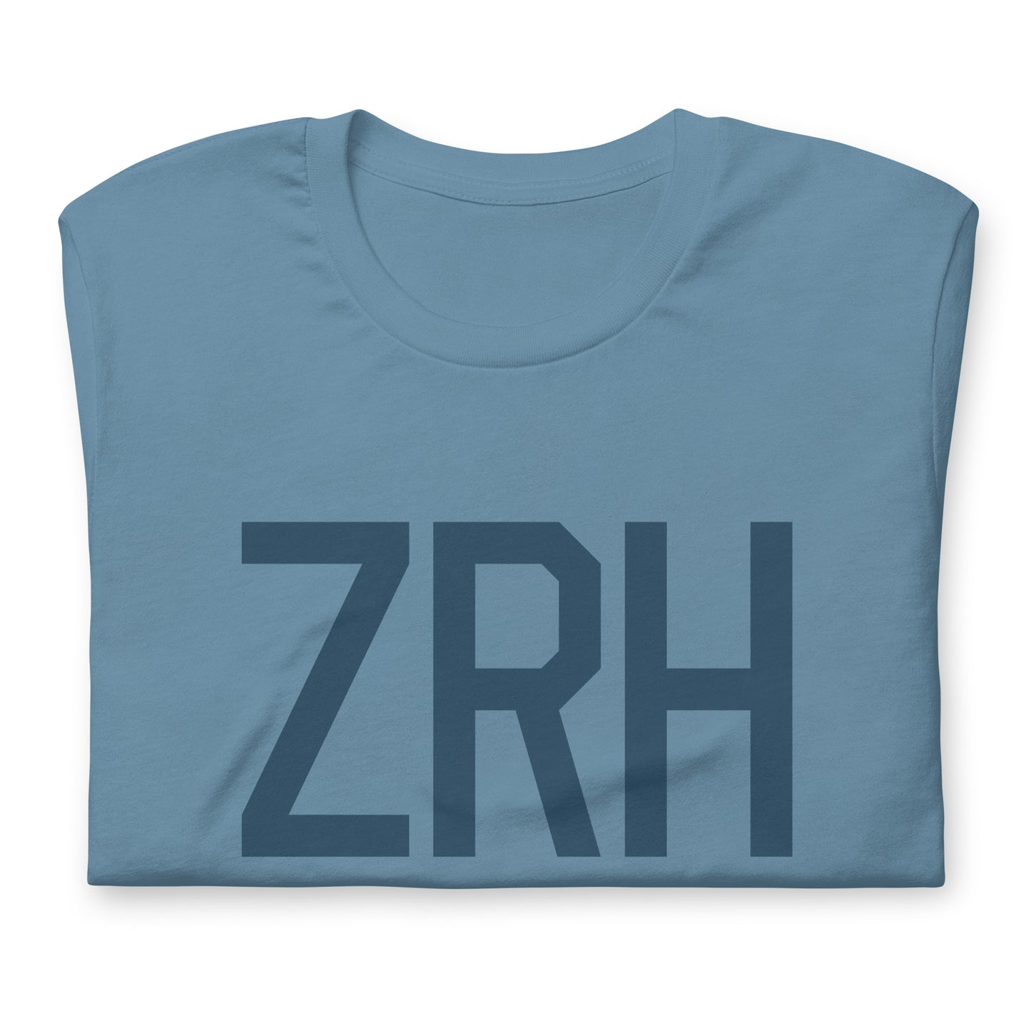 Aviation Lover Unisex T-Shirt - Blue Graphic • ZRH Zurich • YHM Designs - Image 05