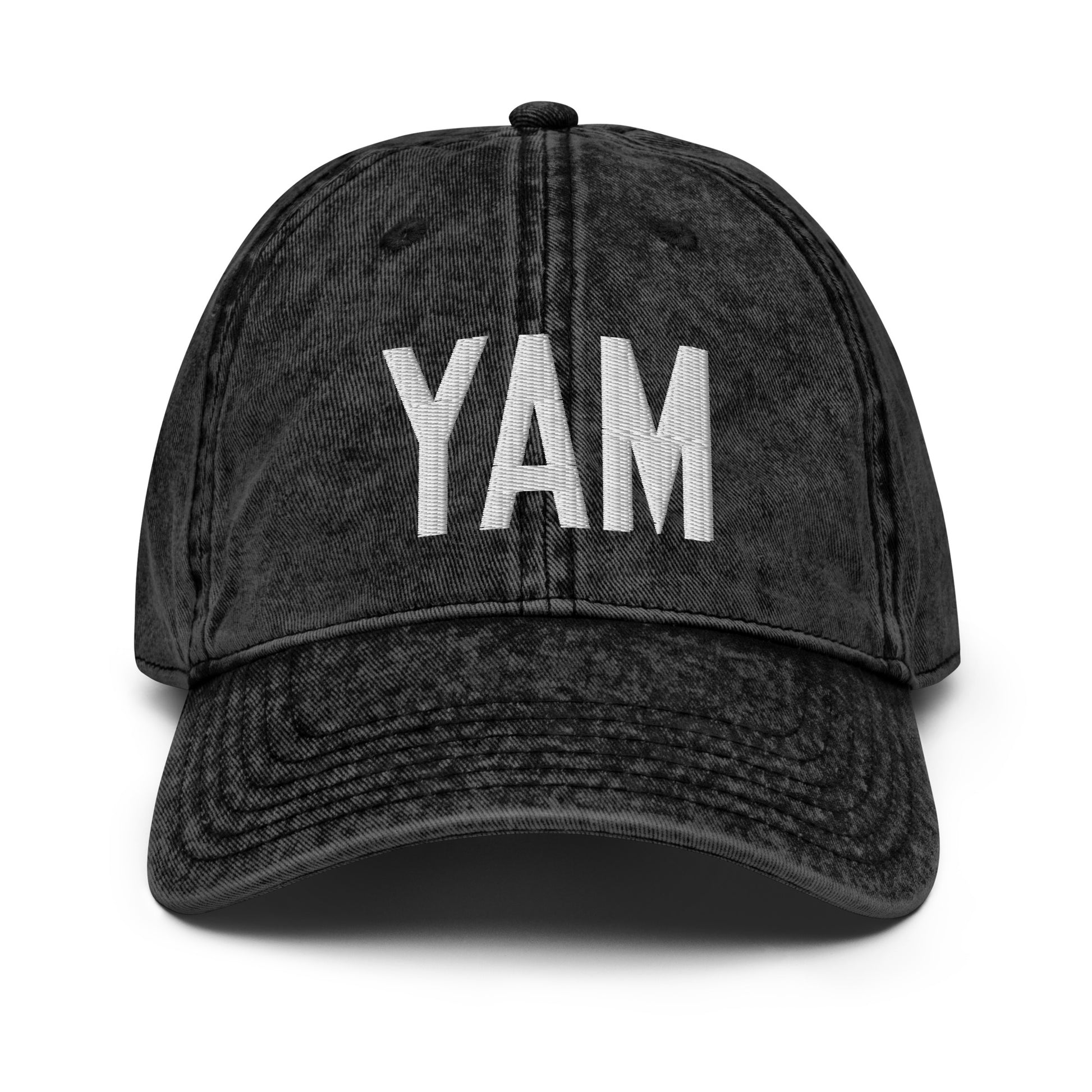 Airport Code Twill Cap - White • YAM Sault-Ste-Marie • YHM Designs - Image 14