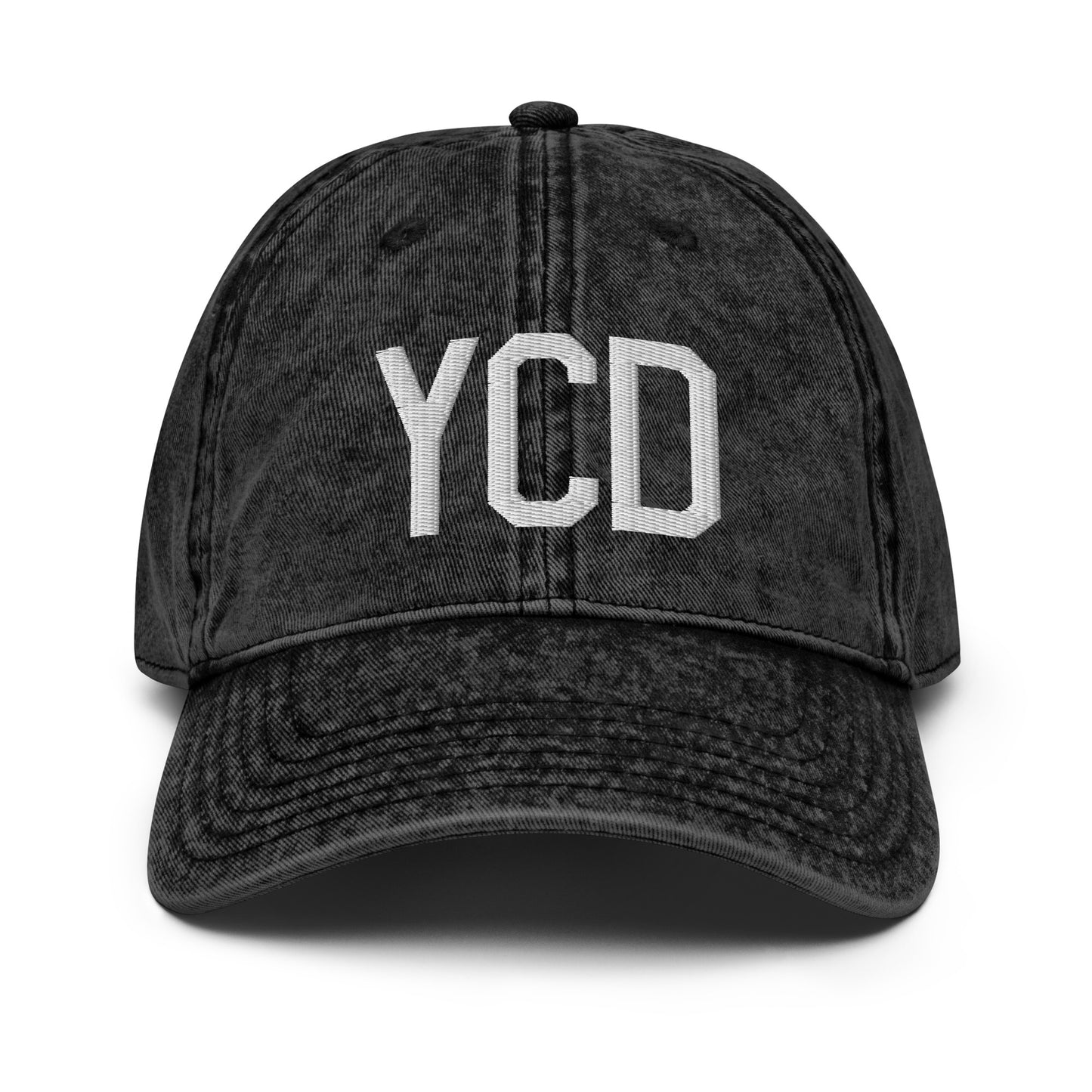 Airport Code Twill Cap - White • YCD Nanaimo • YHM Designs - Image 14