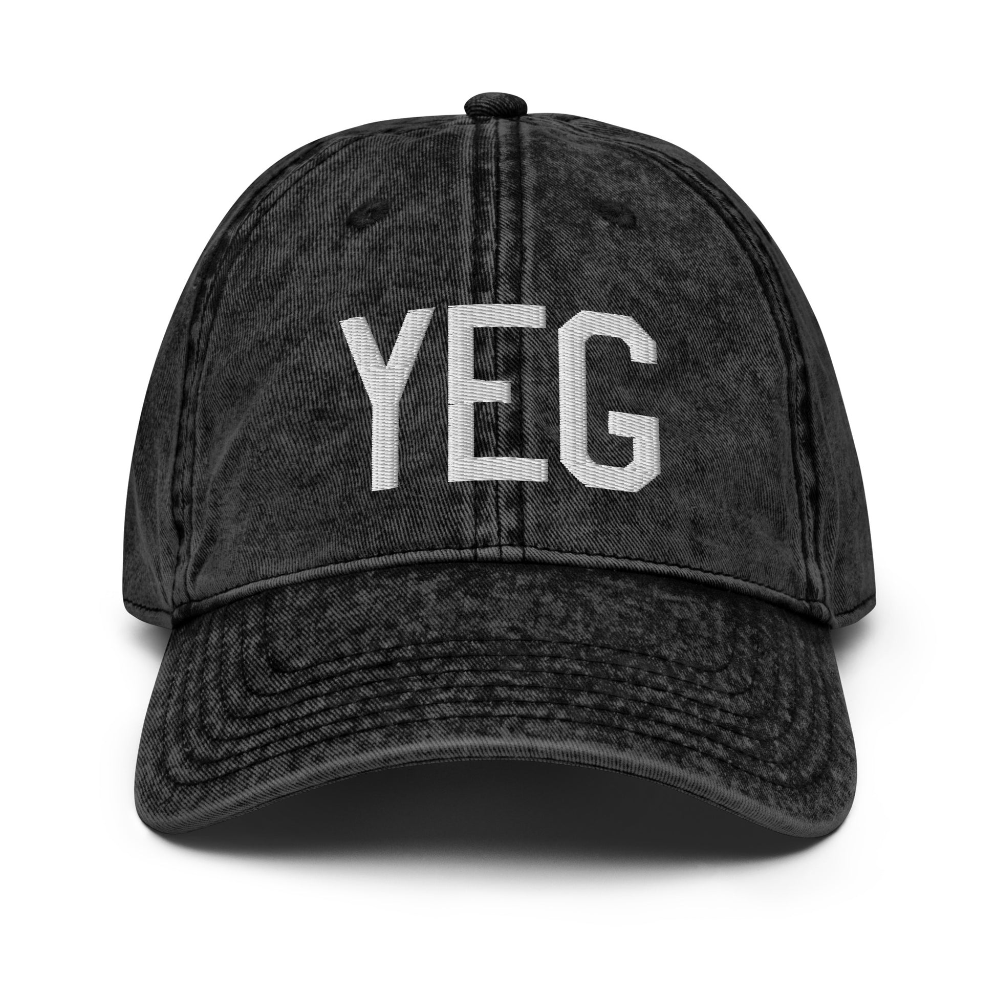 Airport Code Twill Cap - White • YEG Edmonton • YHM Designs - Image 14
