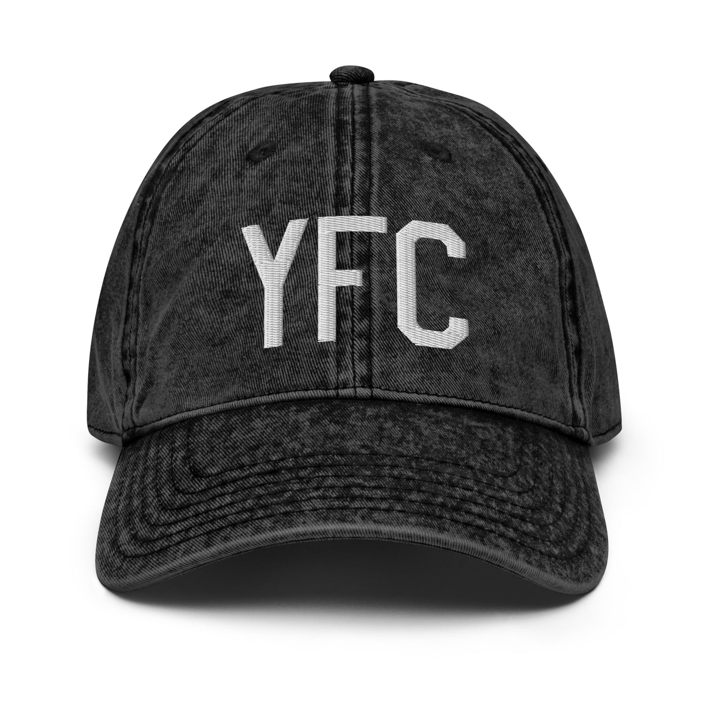 Airport Code Twill Cap - White • YFC Fredericton • YHM Designs - Image 14
