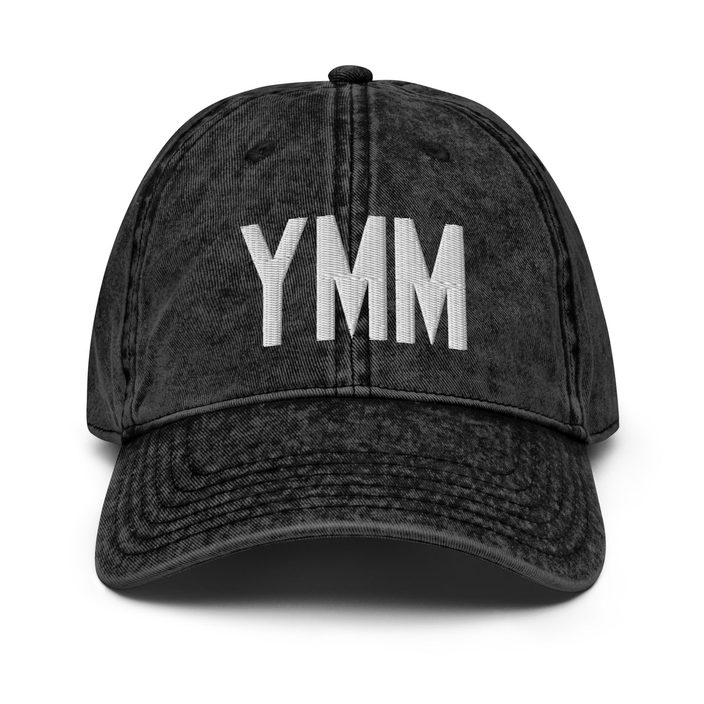 Airport Code Twill Cap - White • YMM Fort McMurray • YHM Designs - Image 14