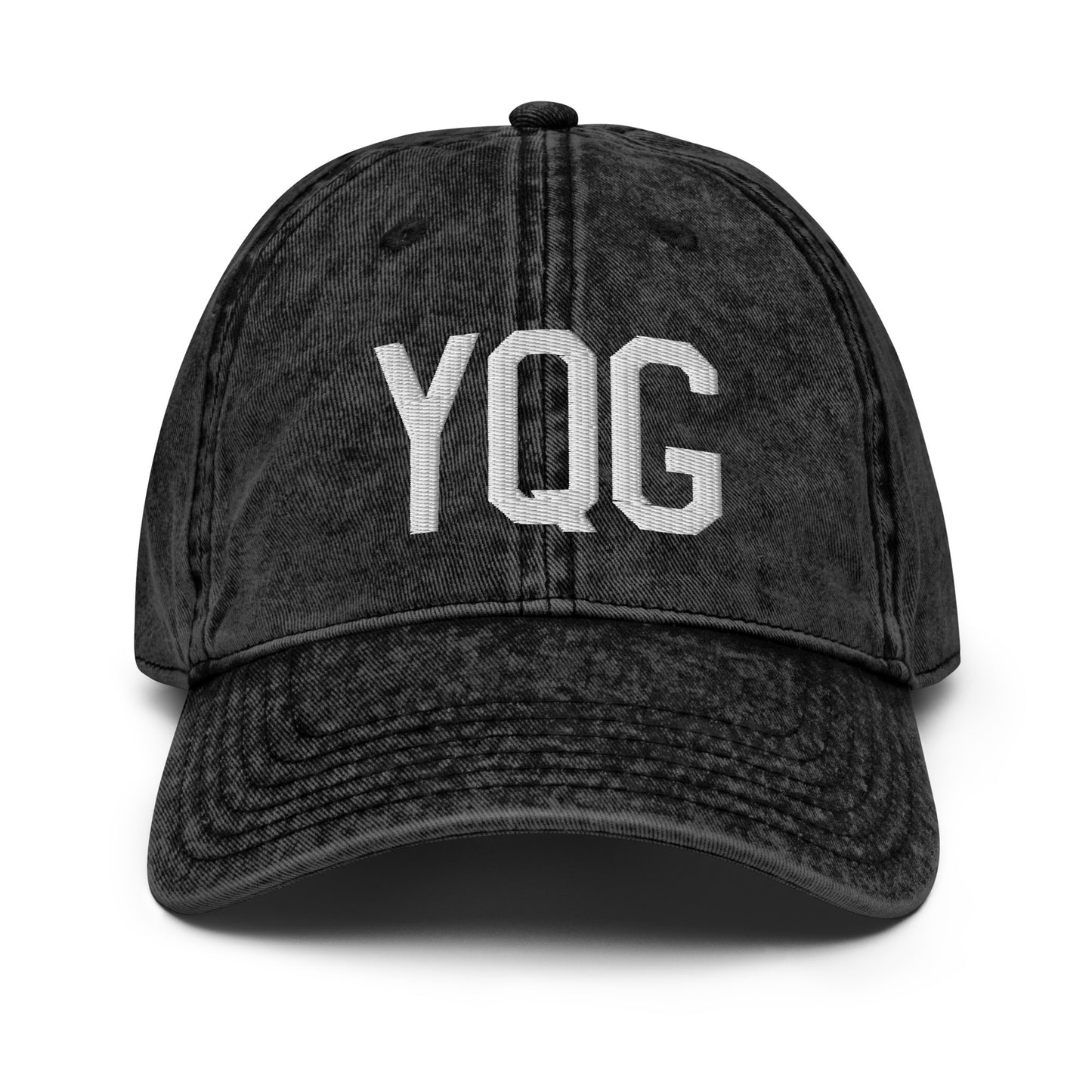Airport Code Twill Cap - White • YQG Windsor • YHM Designs - Image 14