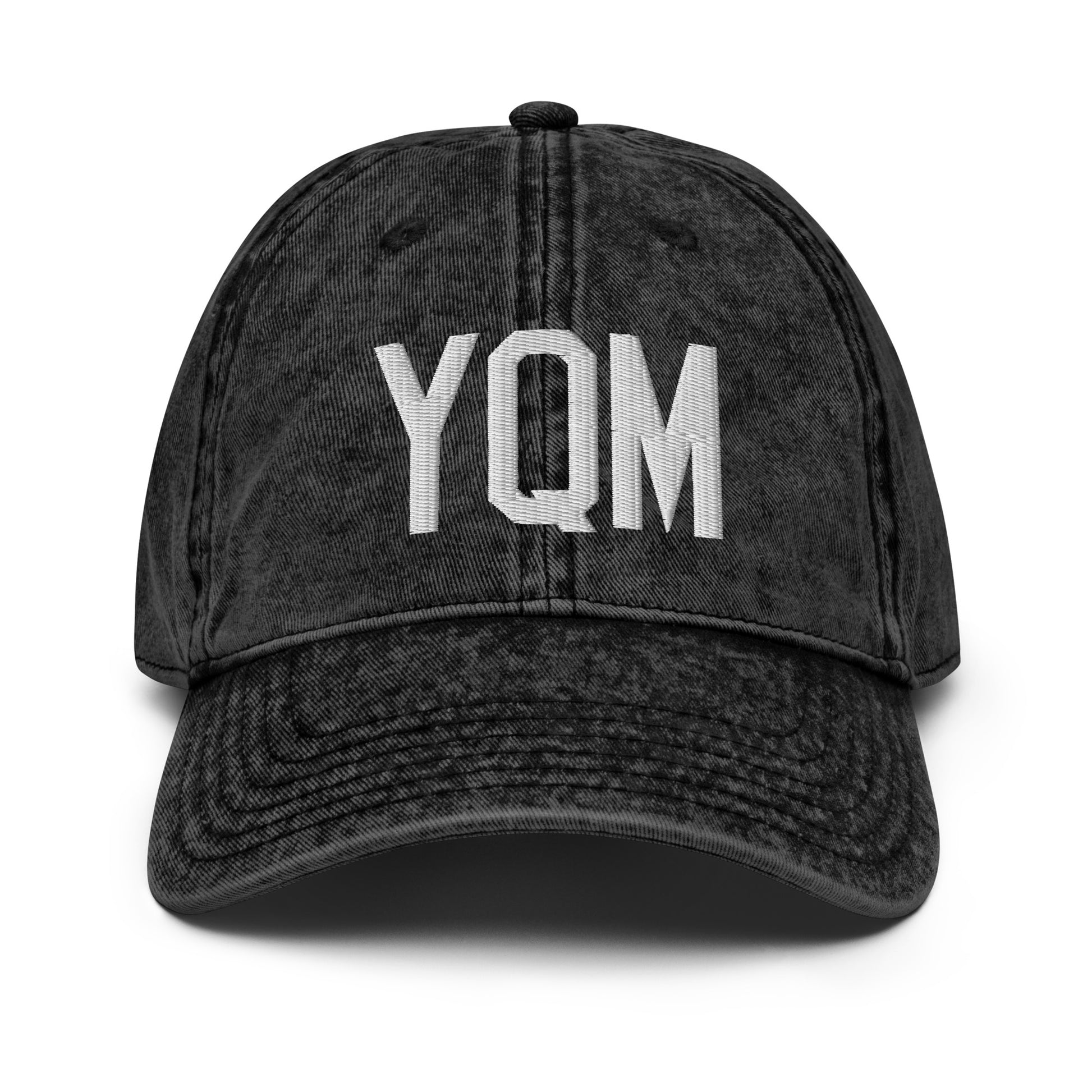 Airport Code Twill Cap - White • YQM Moncton • YHM Designs - Image 14