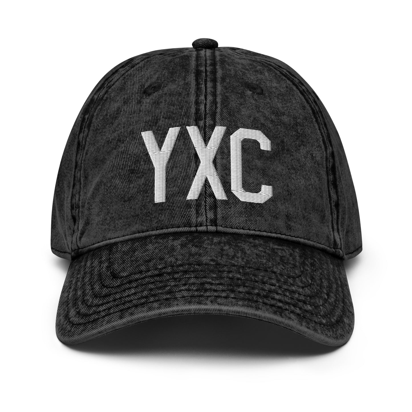 Airport Code Twill Cap - White • YXC Cranbrook • YHM Designs - Image 14