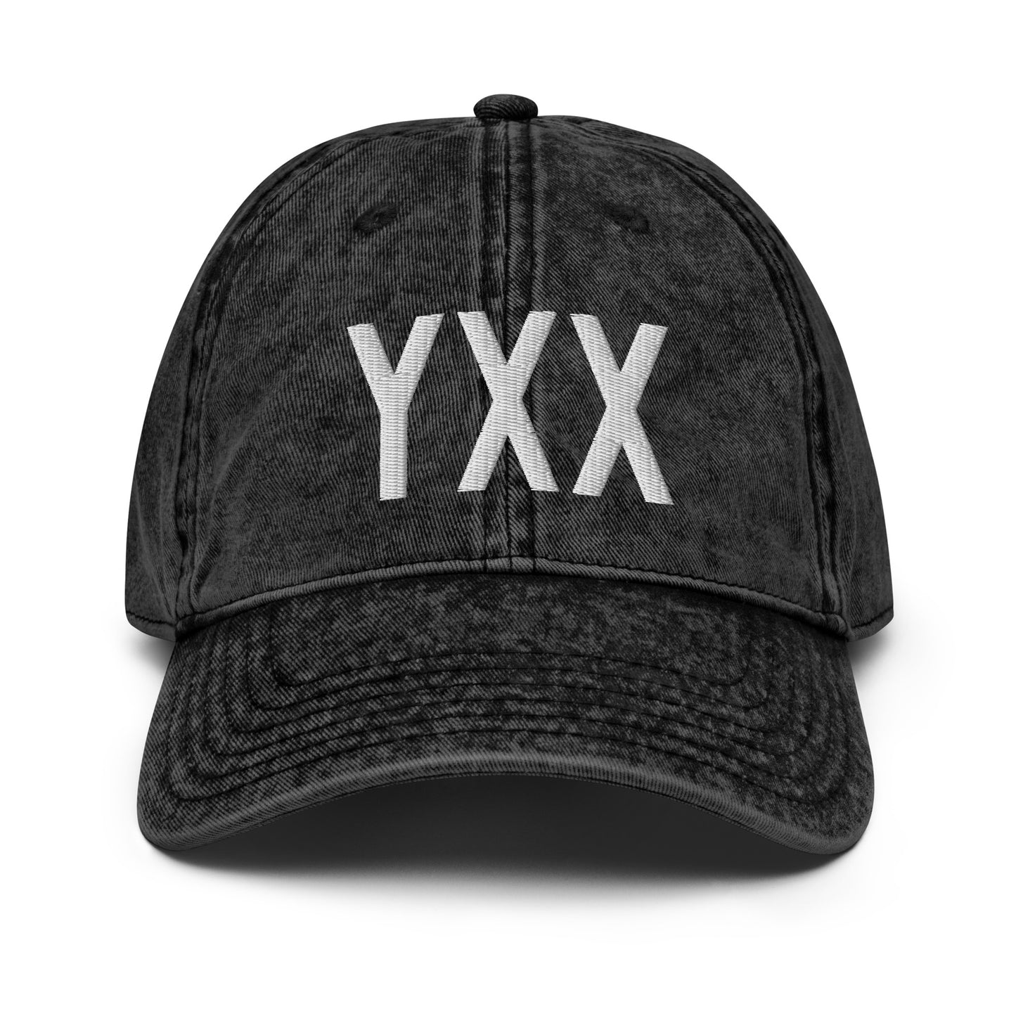 Airport Code Twill Cap - White • YXX Abbotsford • YHM Designs - Image 14