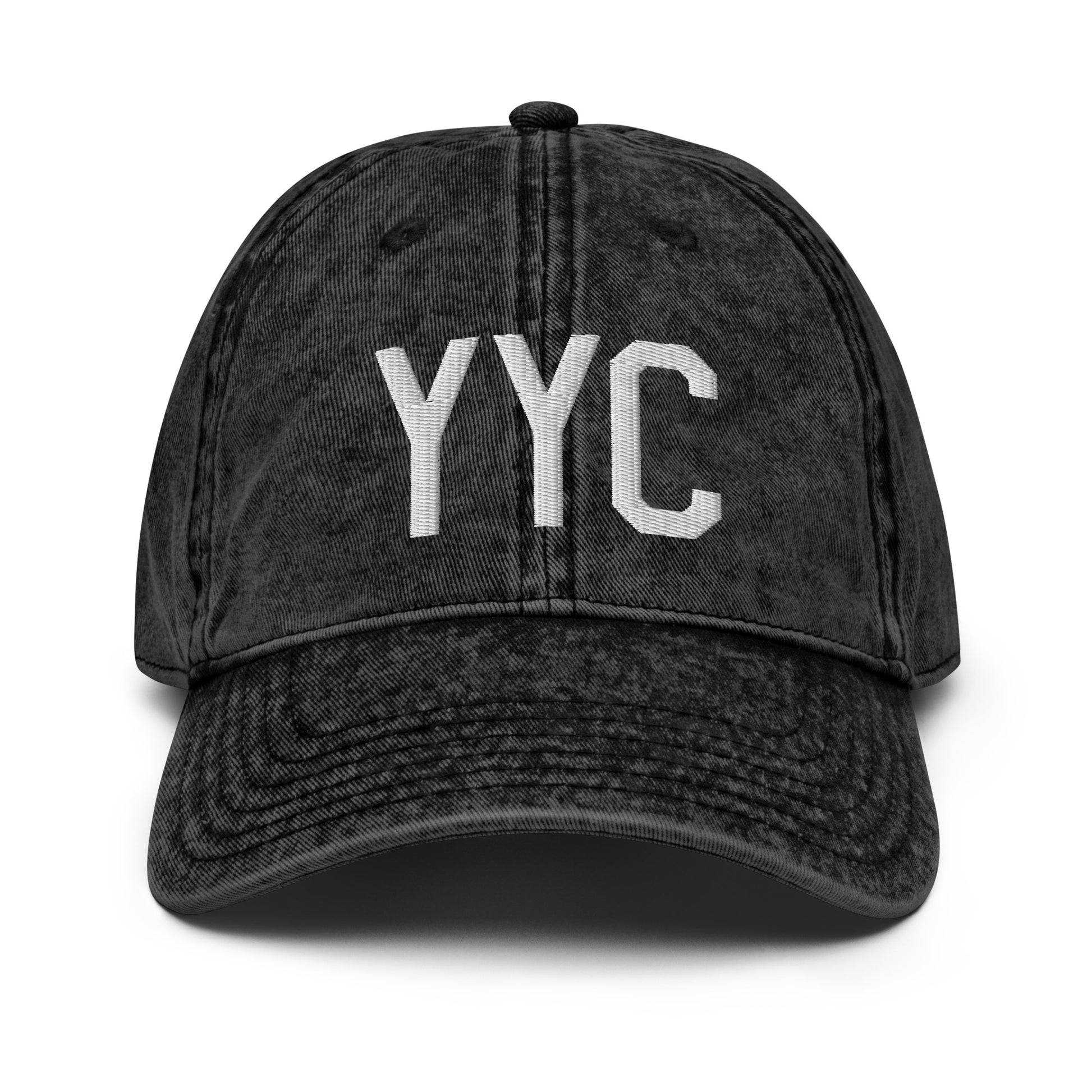 Airport Code Twill Cap - White • YYC Calgary • YHM Designs - Image 14