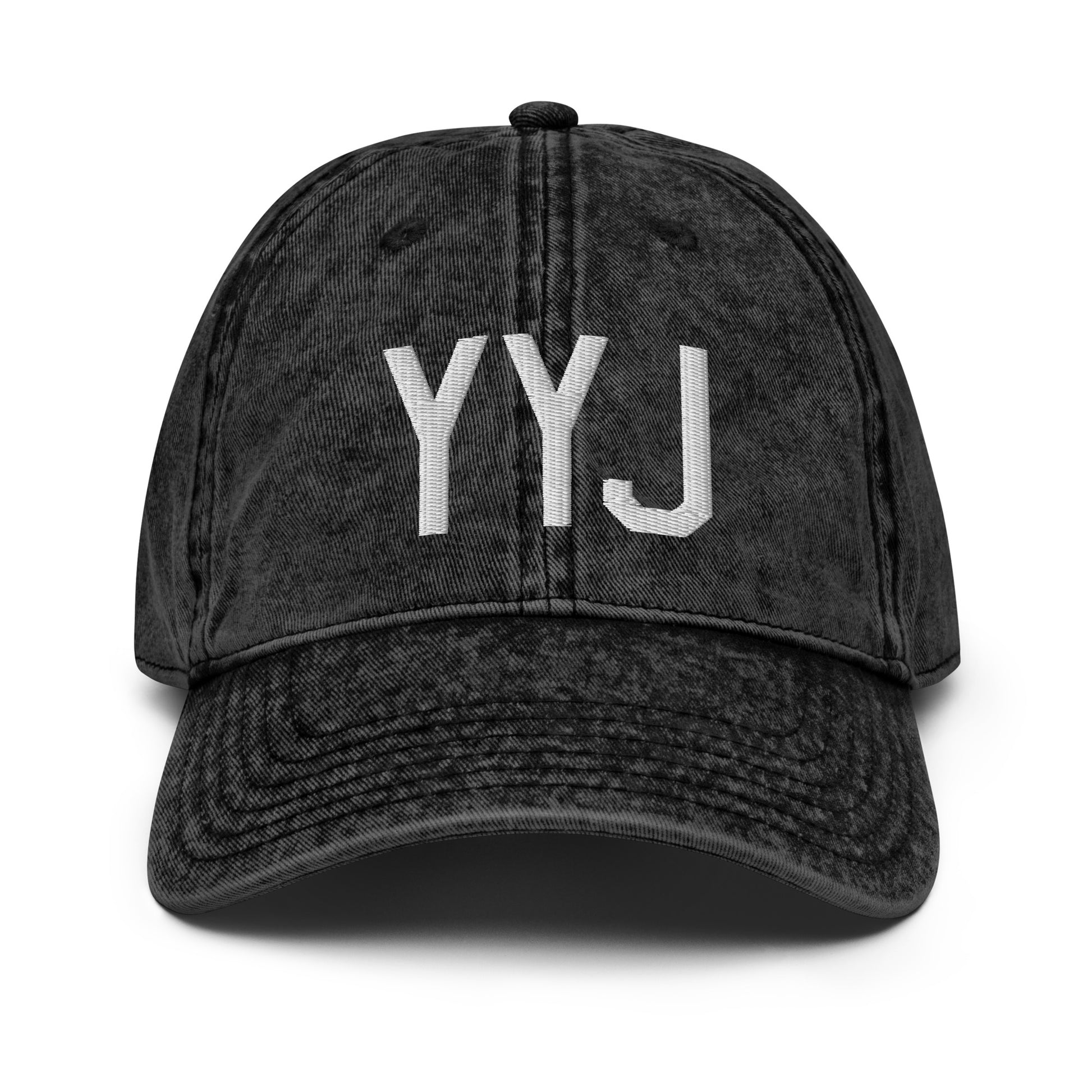 Airport Code Twill Cap - White • YYJ Victoria • YHM Designs - Image 14