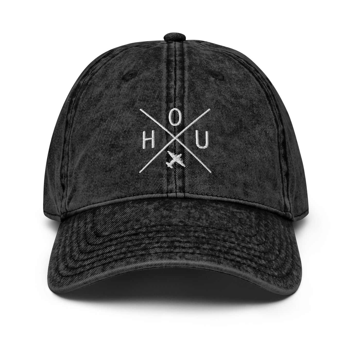 Crossed-X Cotton Twill Cap - White • HOU Houston • YHM Designs - Image 16