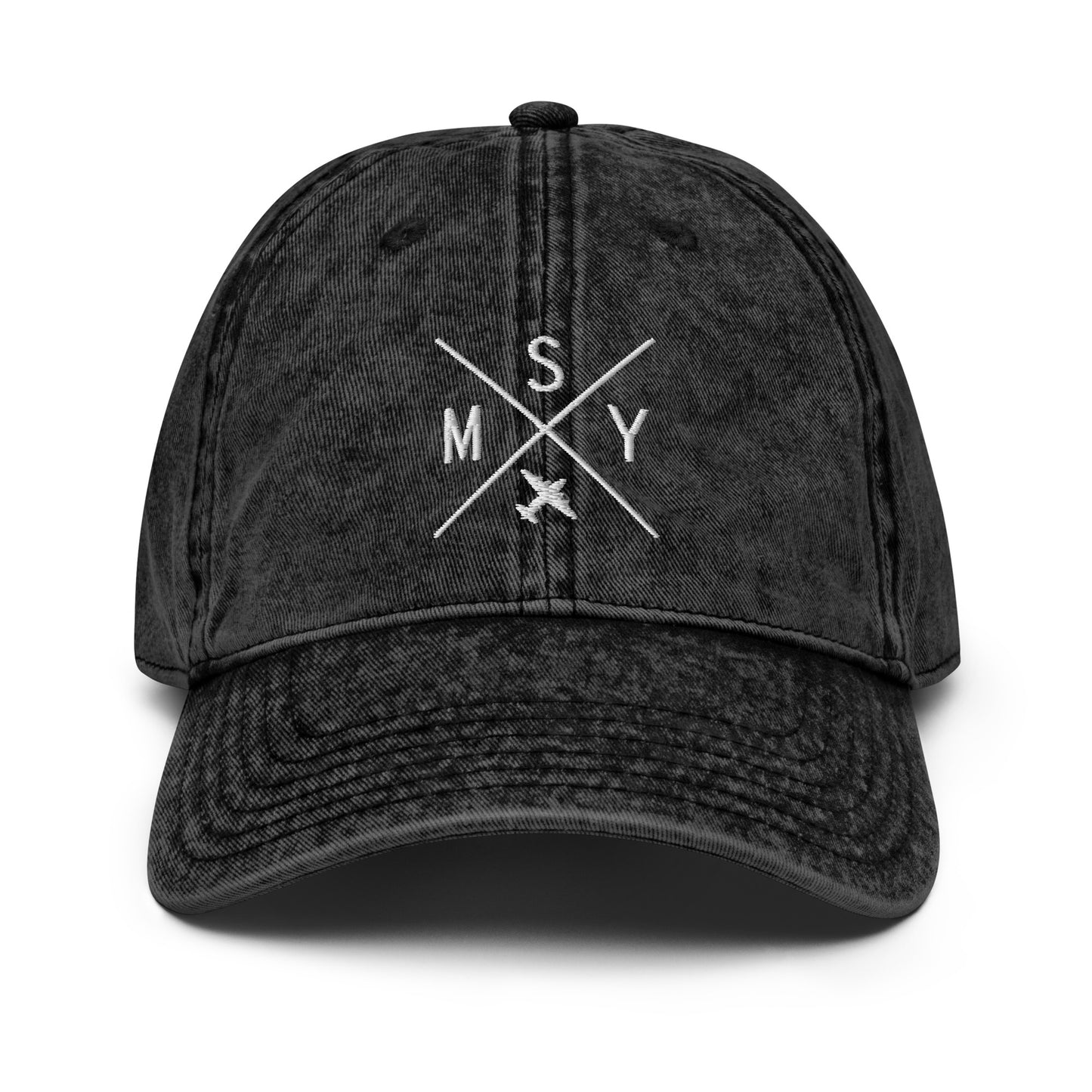 Crossed-X Cotton Twill Cap - White • MSY New Orleans • YHM Designs - Image 16