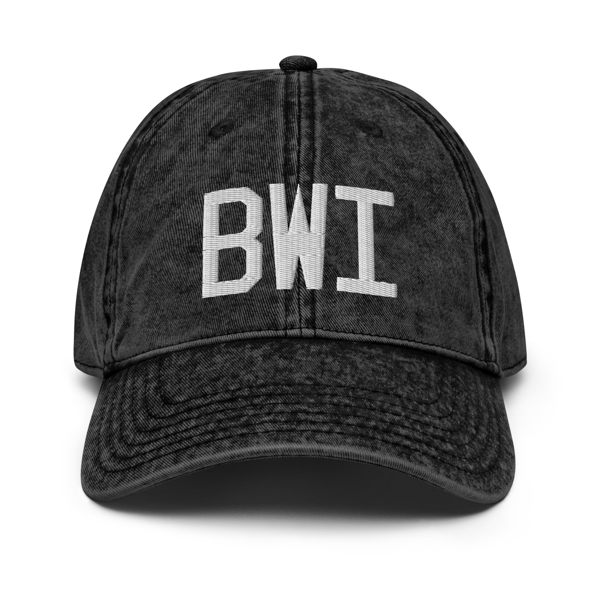 Airport Code Twill Cap - White • BWI Baltimore • YHM Designs - Image 14
