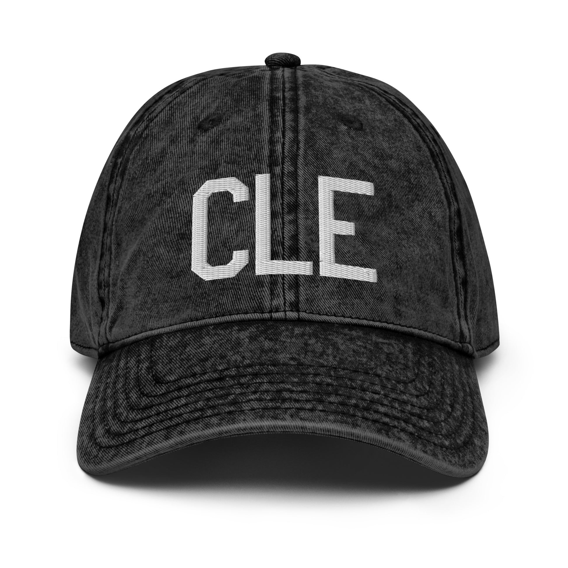 Airport Code Twill Cap - White • CLE Cleveland • YHM Designs - Image 14