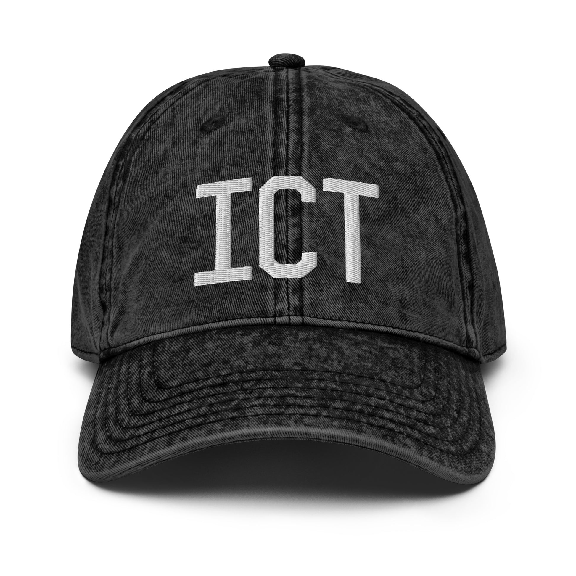 Airport Code Twill Cap - White • ICT Wichita • YHM Designs - Image 14