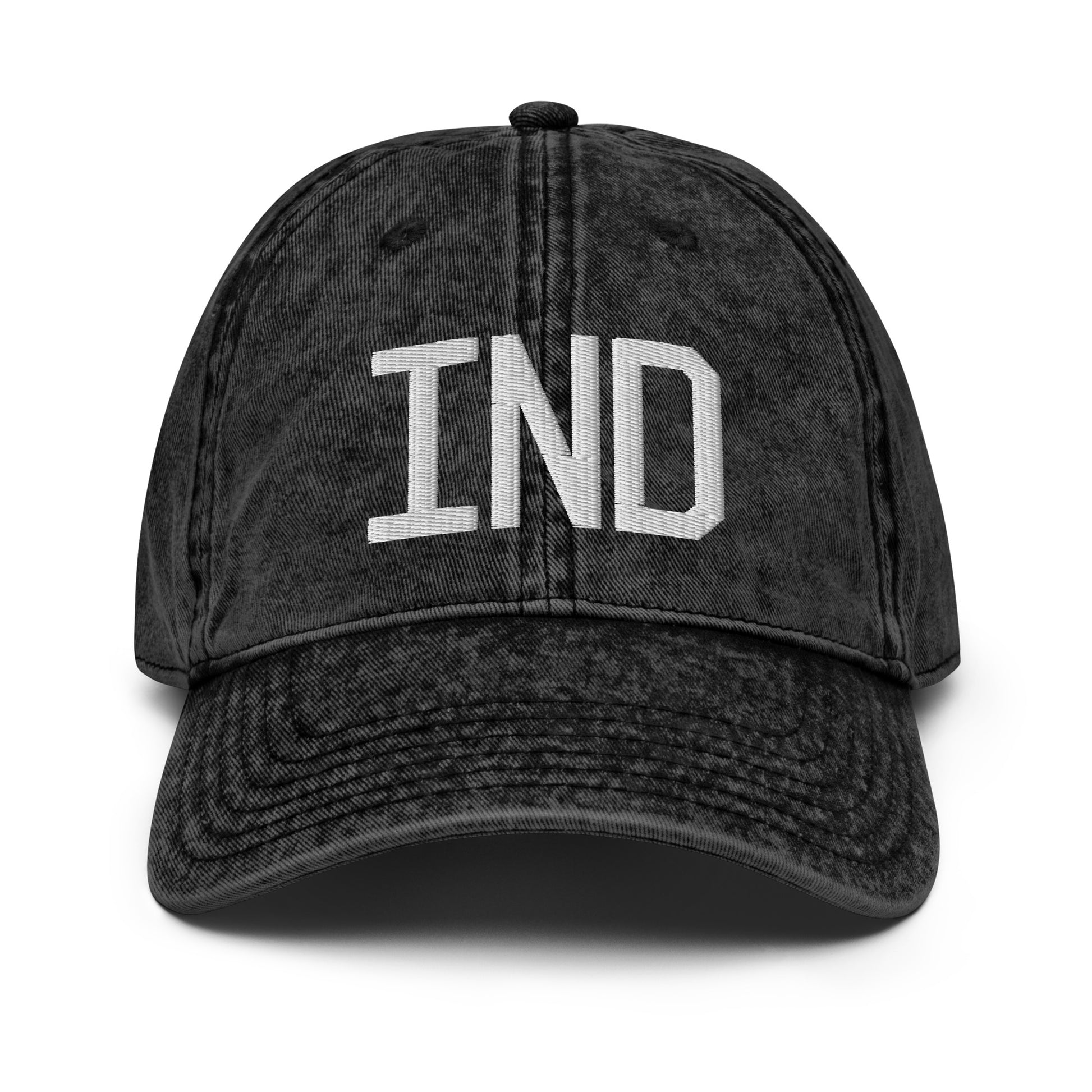 Airport Code Twill Cap - White • IND Indianapolis • YHM Designs - Image 14