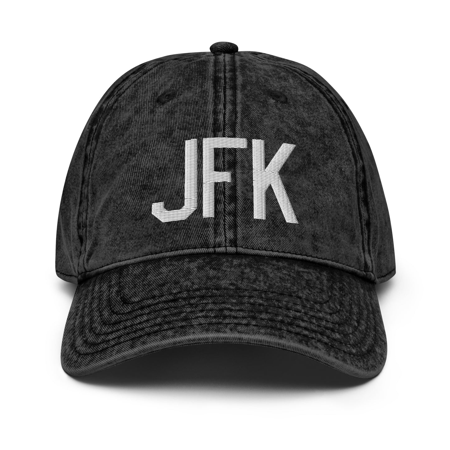 Airport Code Twill Cap - White • JFK New York • YHM Designs - Image 14