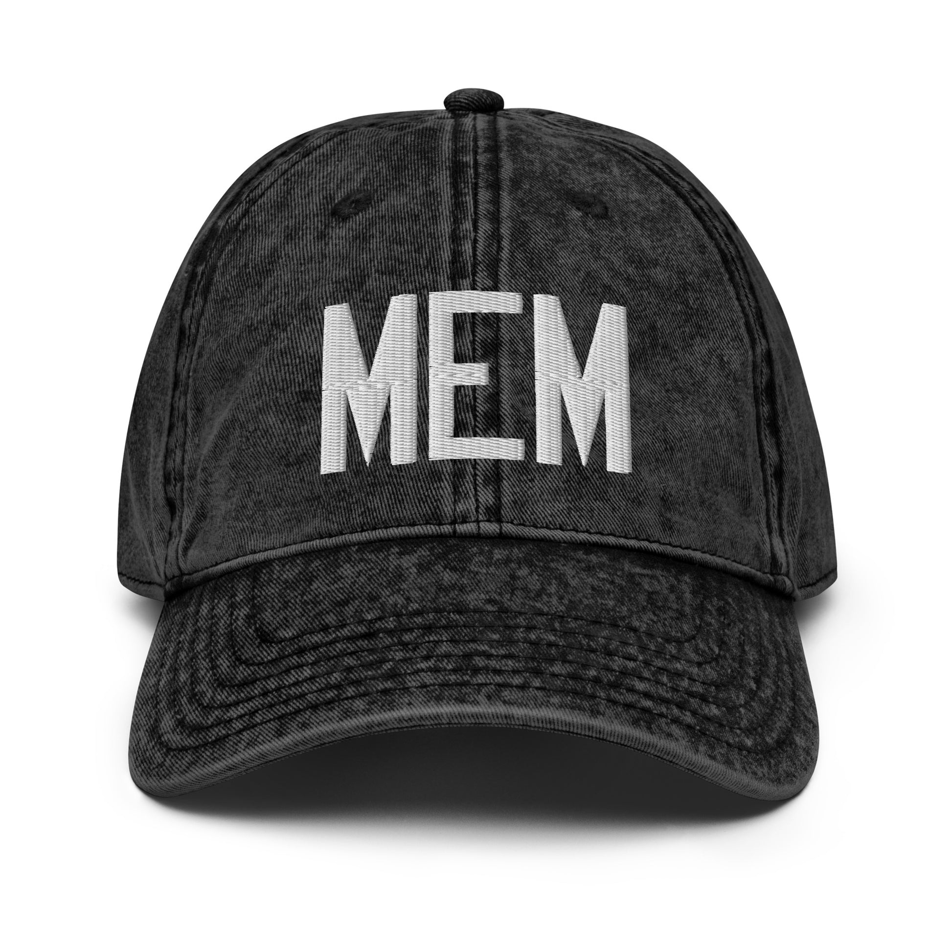 Airport Code Twill Cap - White • MEM Memphis • YHM Designs - Image 14