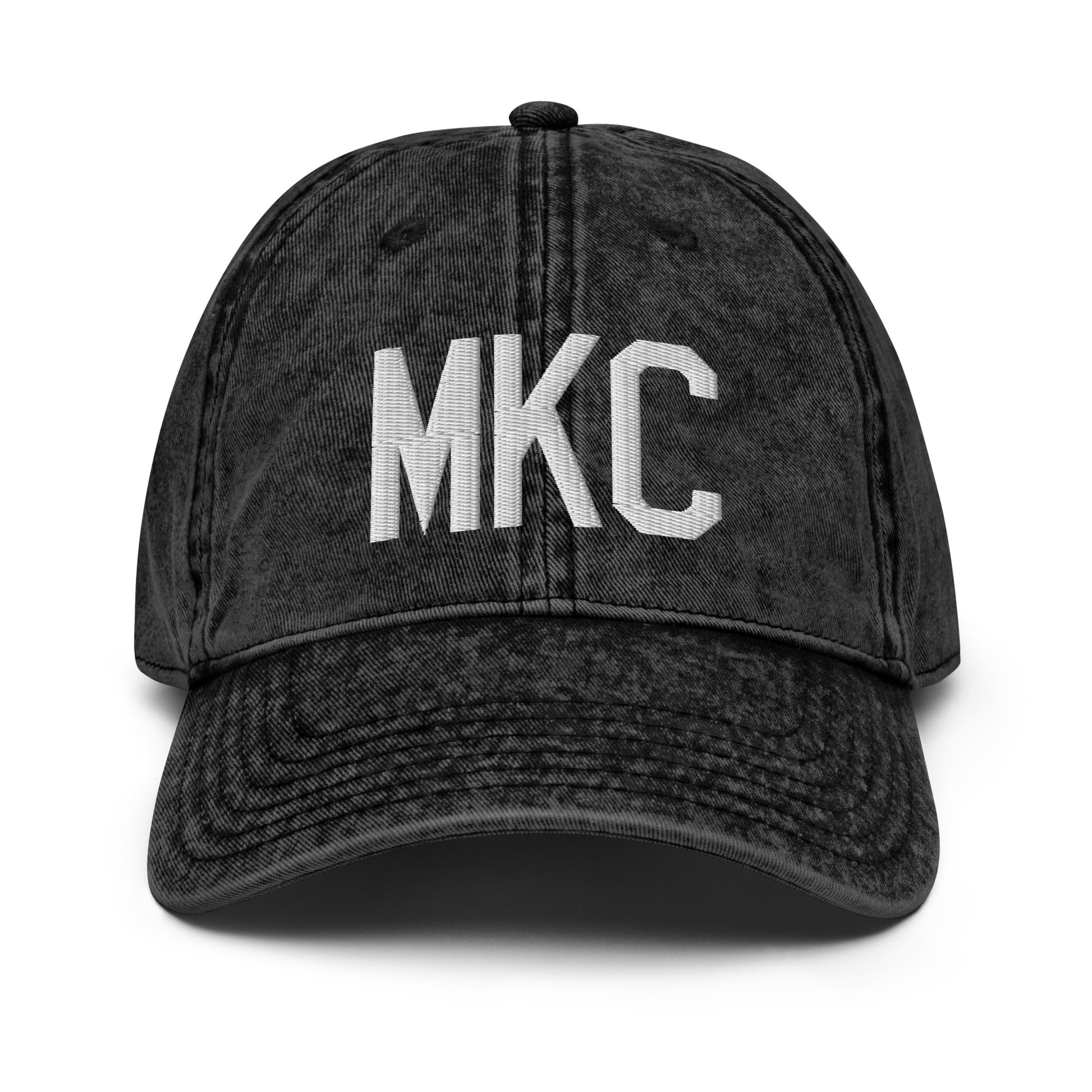 Airport Code Twill Cap - White • MKC Kansas City • YHM Designs - Image 14