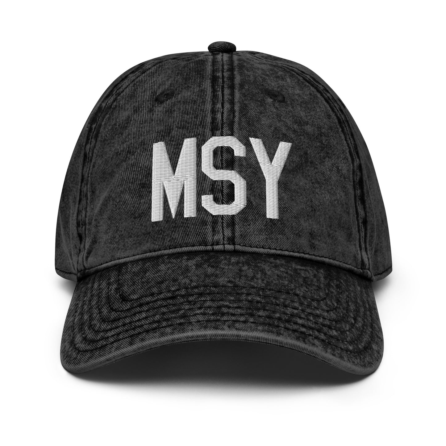 Airport Code Twill Cap - White • MSY New Orleans • YHM Designs - Image 14