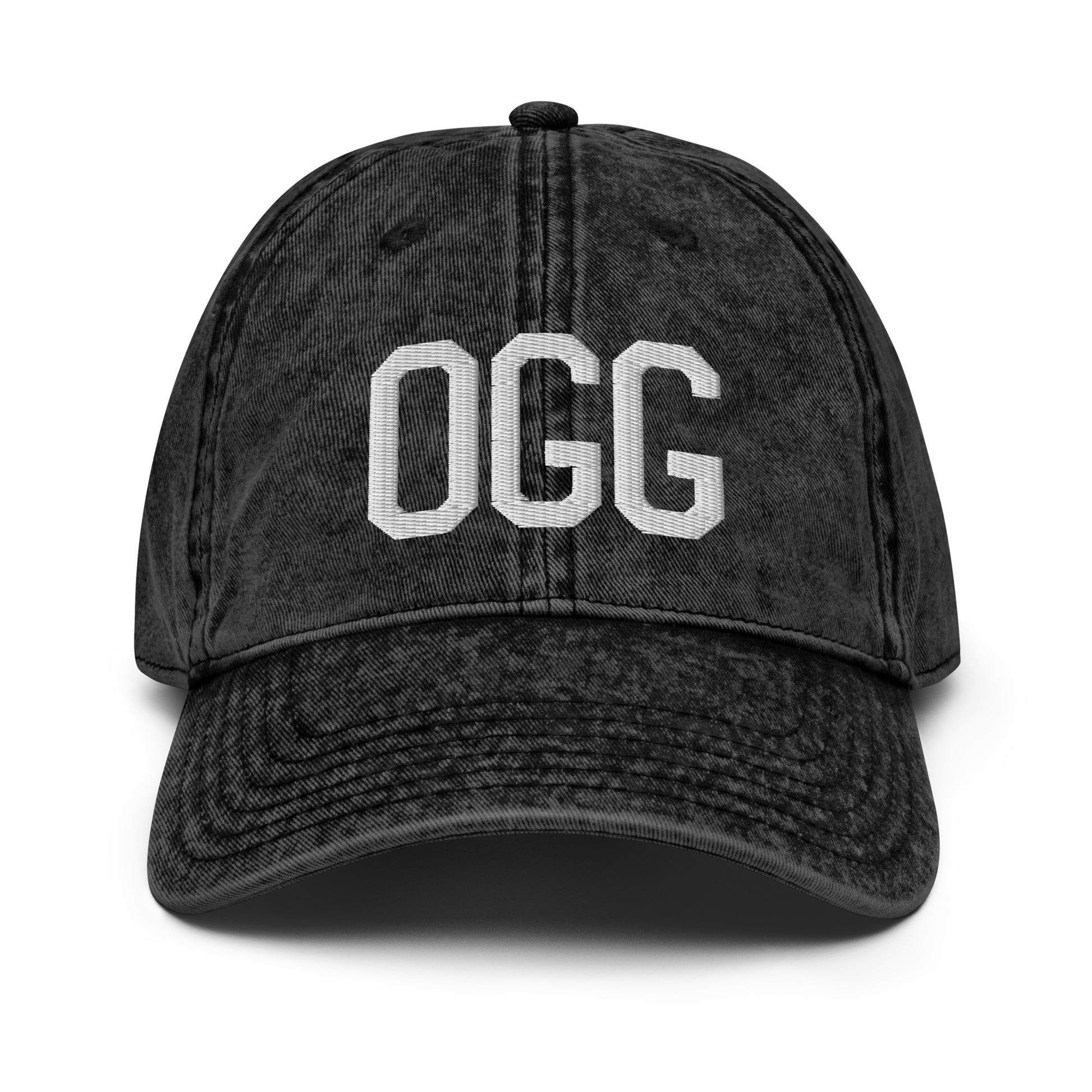 Airport Code Twill Cap - White • OGG Maui • YHM Designs - Image 14